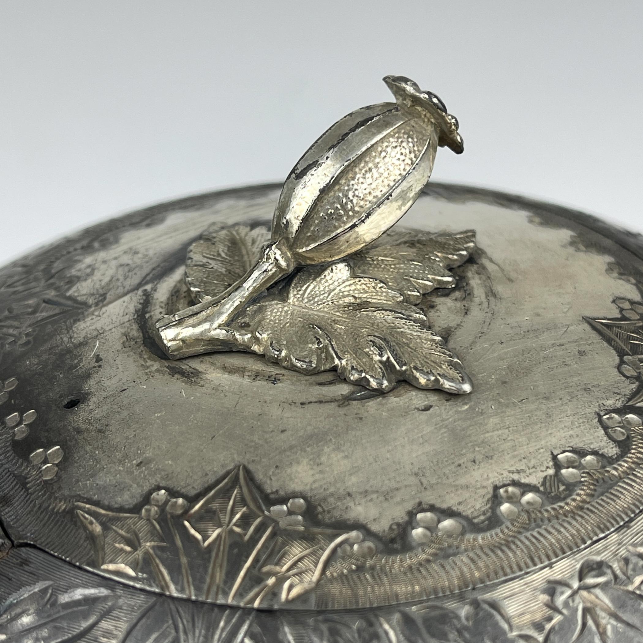 XIXe siècle Théière ancienne en métal argenté par Atkins Brothers, Sheffield, Angleterre, années 1870