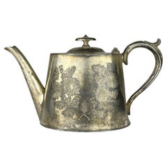 Antique silver plated teapot by Sheffield, England, 1890-1910s