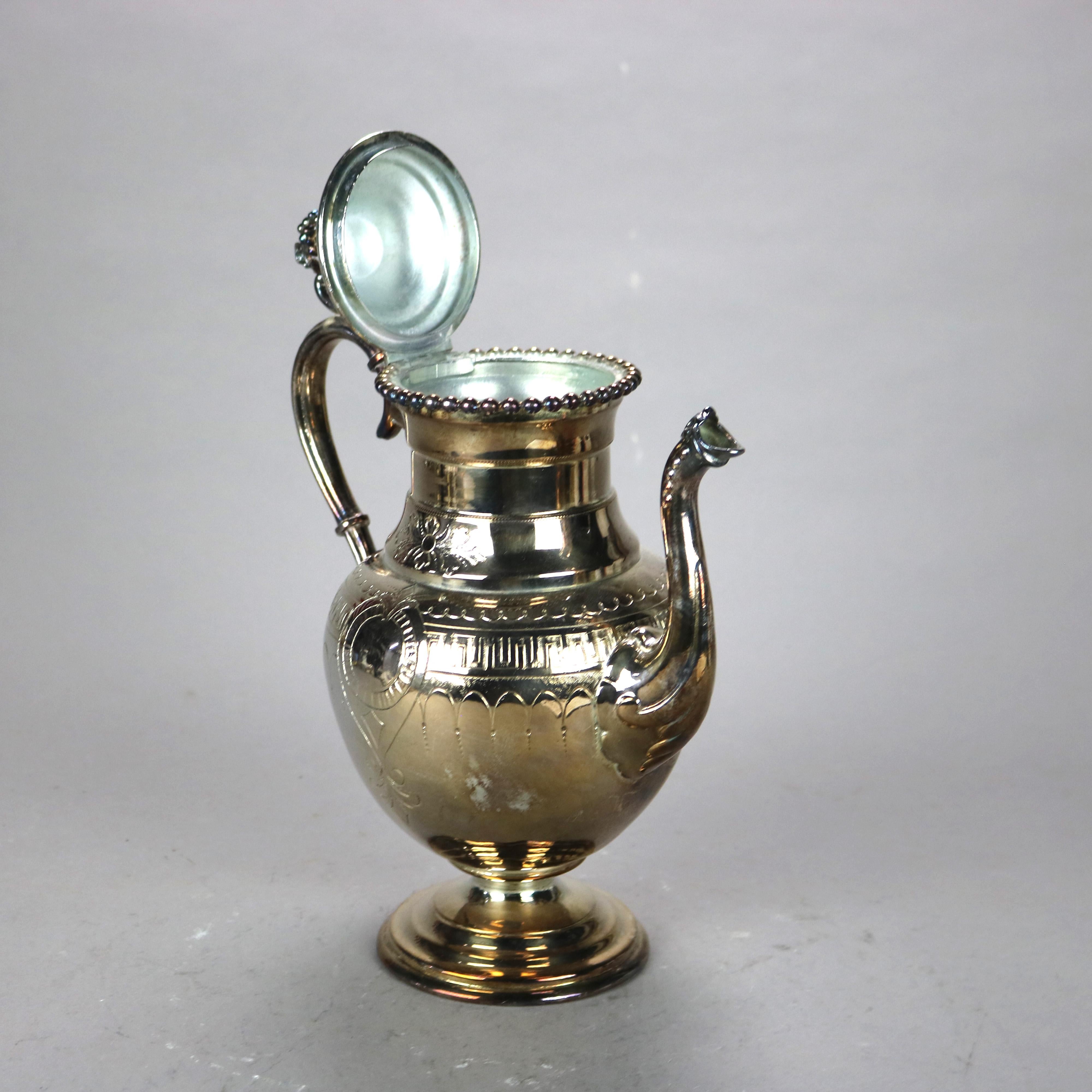 Plaqué argent Théière ancienne en métal argenté C1890 en vente