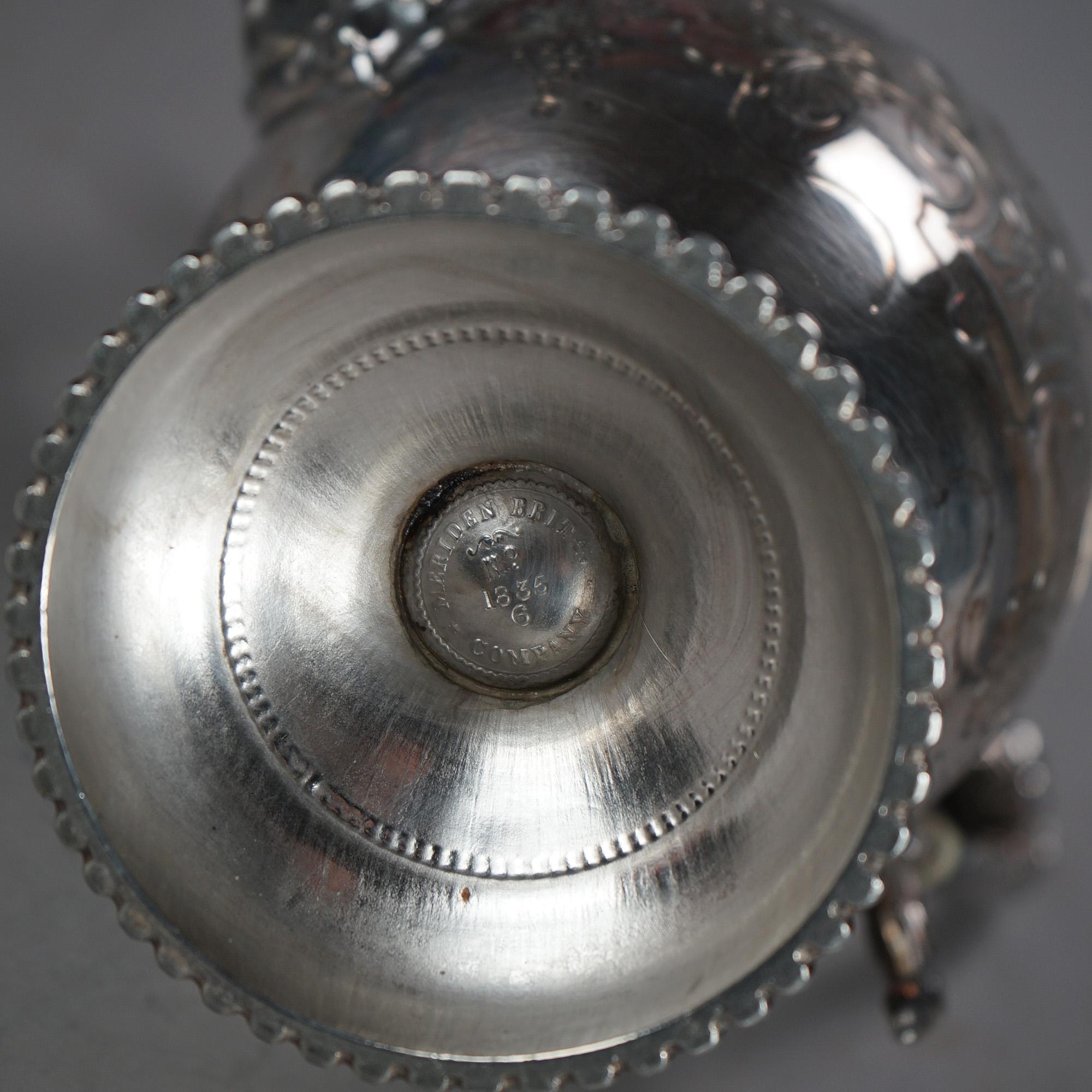 Antique Silver Plated Teapot with Foliate Engraving C1890 6