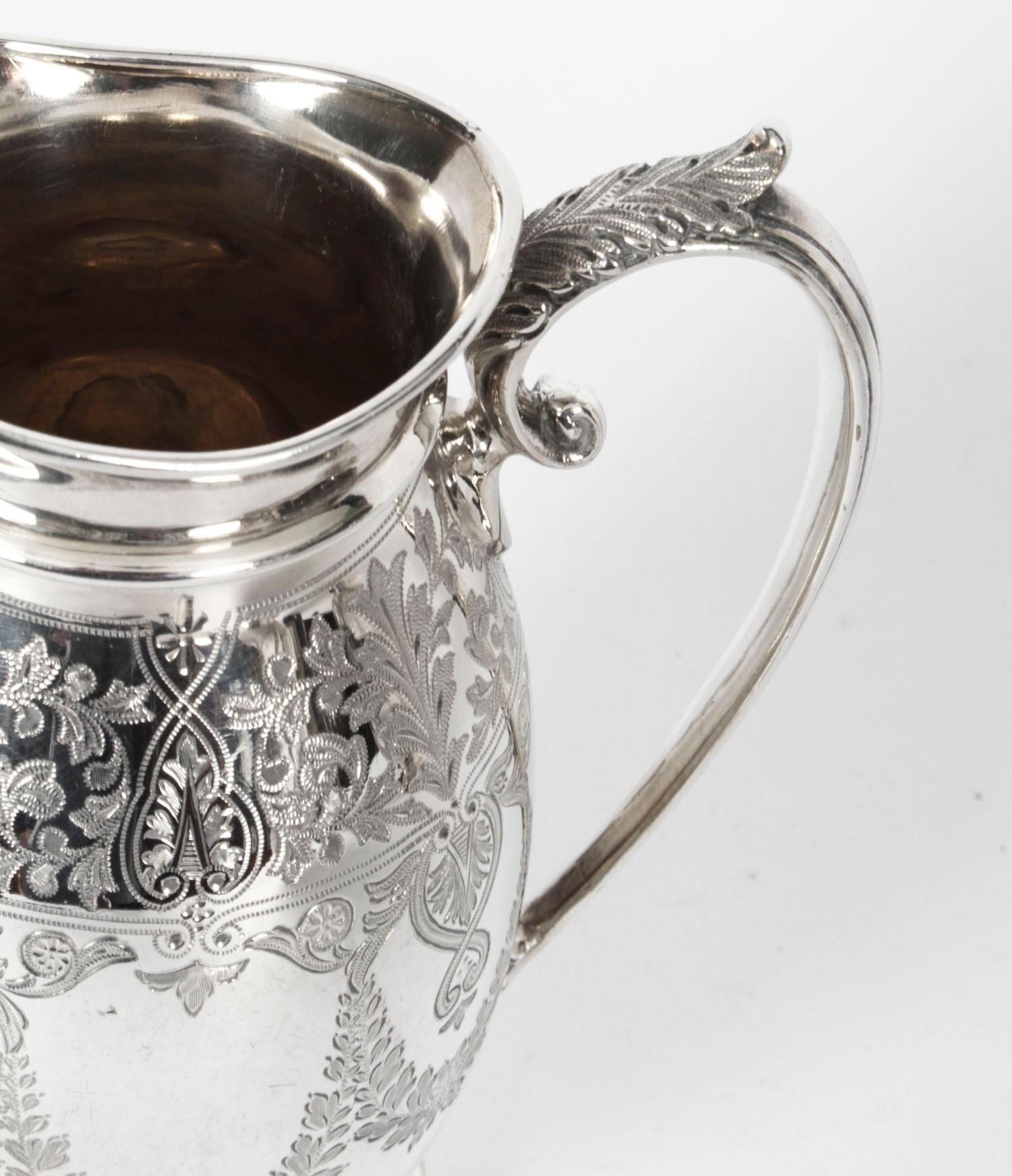 Antique Silver Plated Three Piece Tea Set Atkin Brothers, 19th Century 8