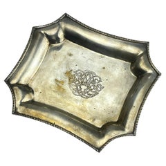 Antique silver plated tray by Queen Victoria Sheffield, England, 1900s