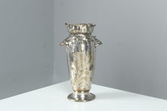 Antique Silver-Plated Vase, Art Nouveau, Signed Lelièvre, France, 1910s