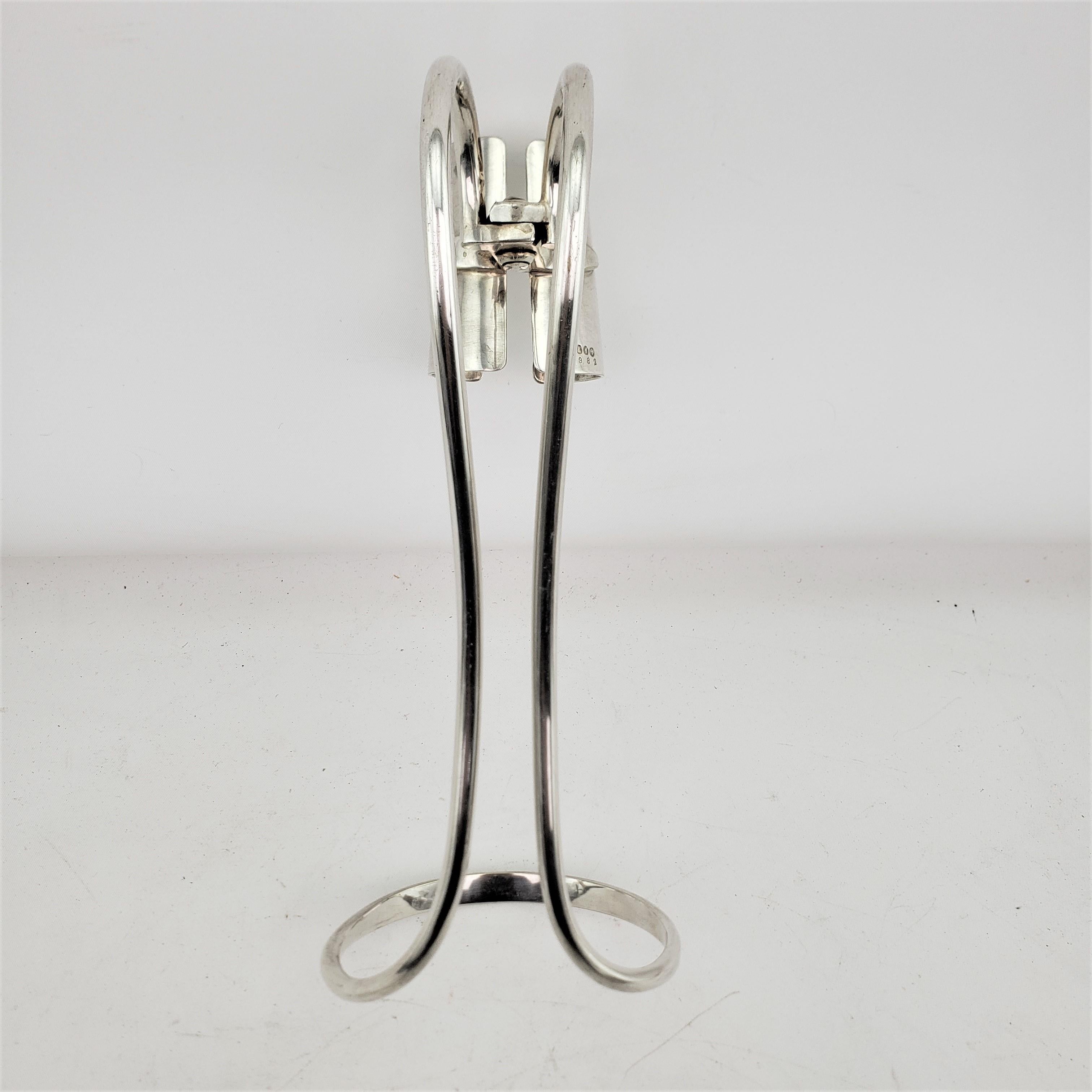 English Antique Silver Plated Wine Bottle Holder, Server or Caddy For Sale