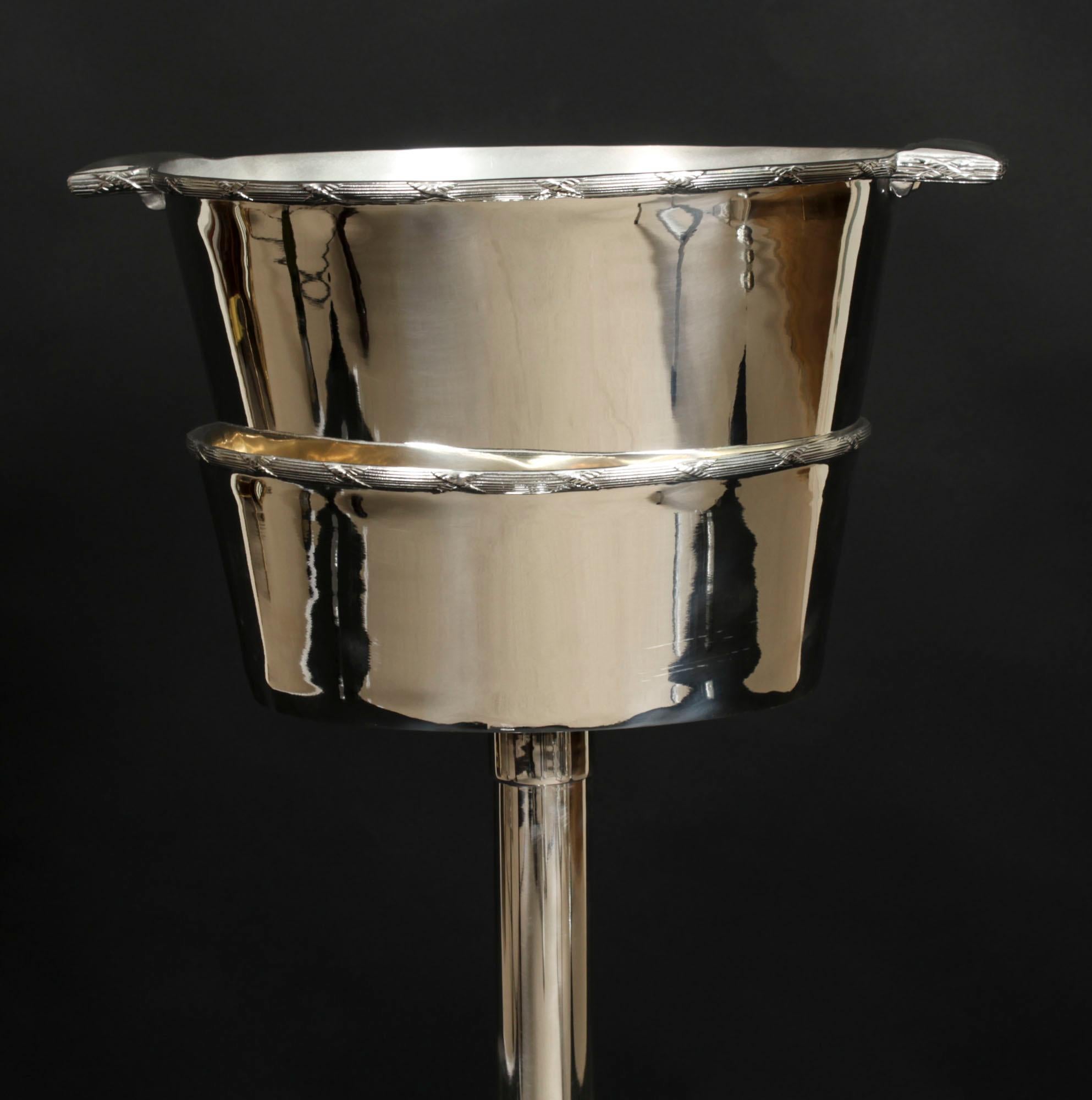 Antique Silver-plated Wine / Champagne Cooler Stand Mappin & Webb 1920s In Good Condition In London, GB