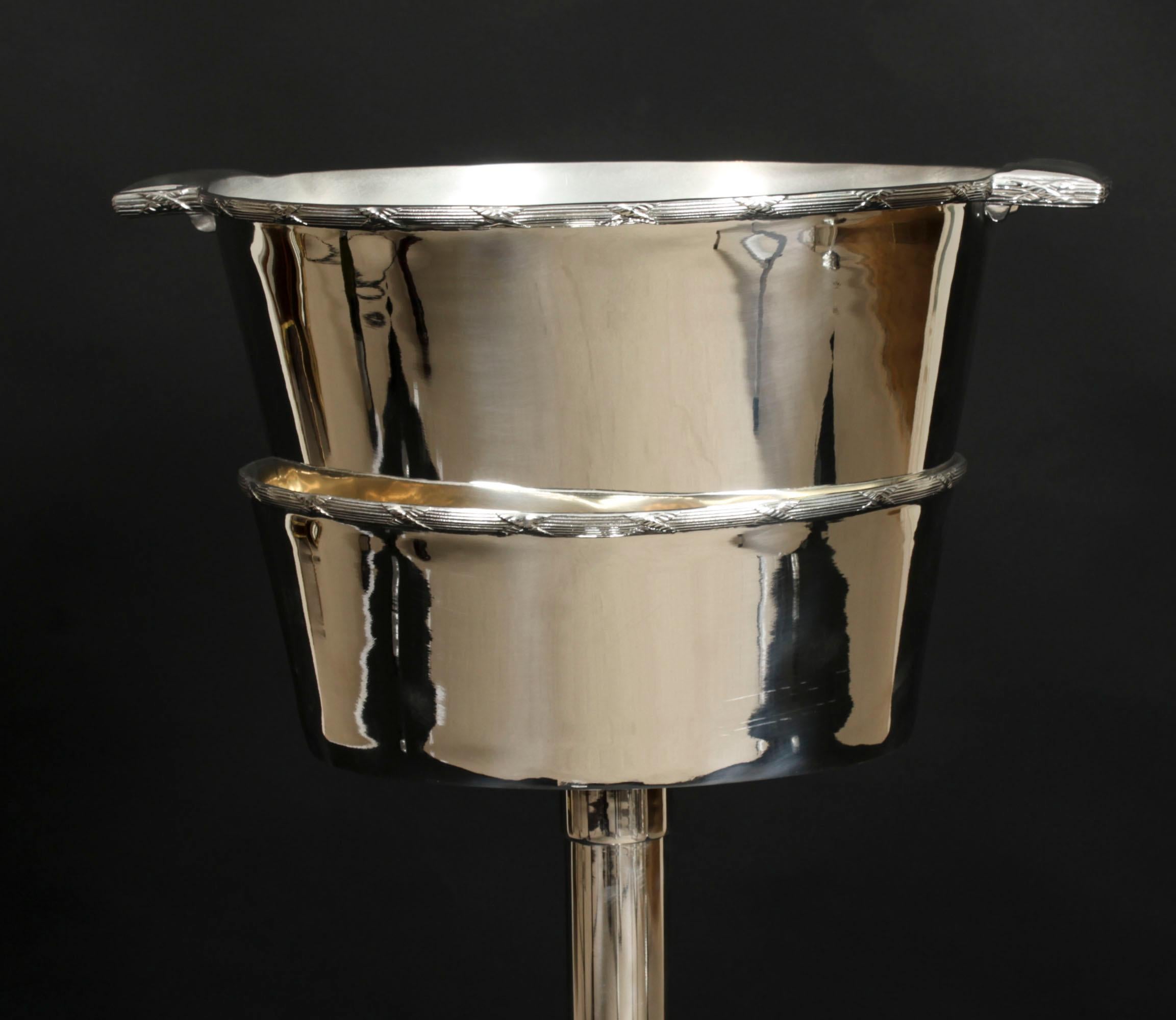 Early 20th Century Antique Silver-plated Wine / Champagne Cooler Stand Mappin & Webb 1920s