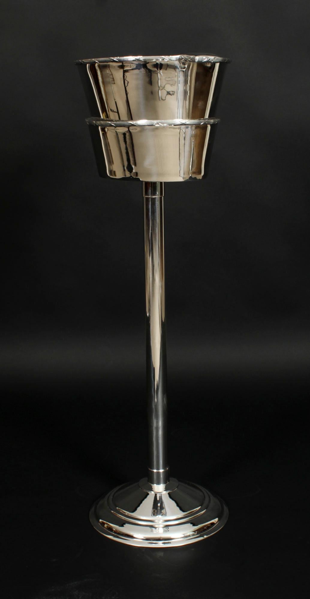 Ancien Stand Silver-plated Wine / Champagne Cooler Mappin & Webb c1900 en vente 6