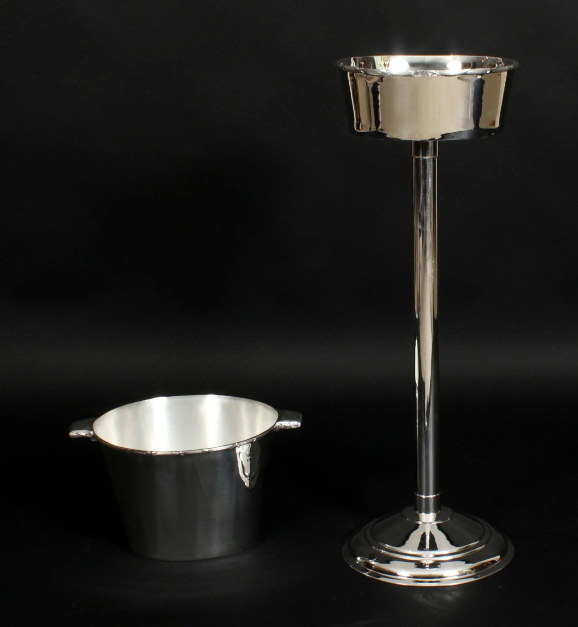 Ancien Stand Silver-plated Wine / Champagne Cooler Mappin & Webb c1900 en vente 10
