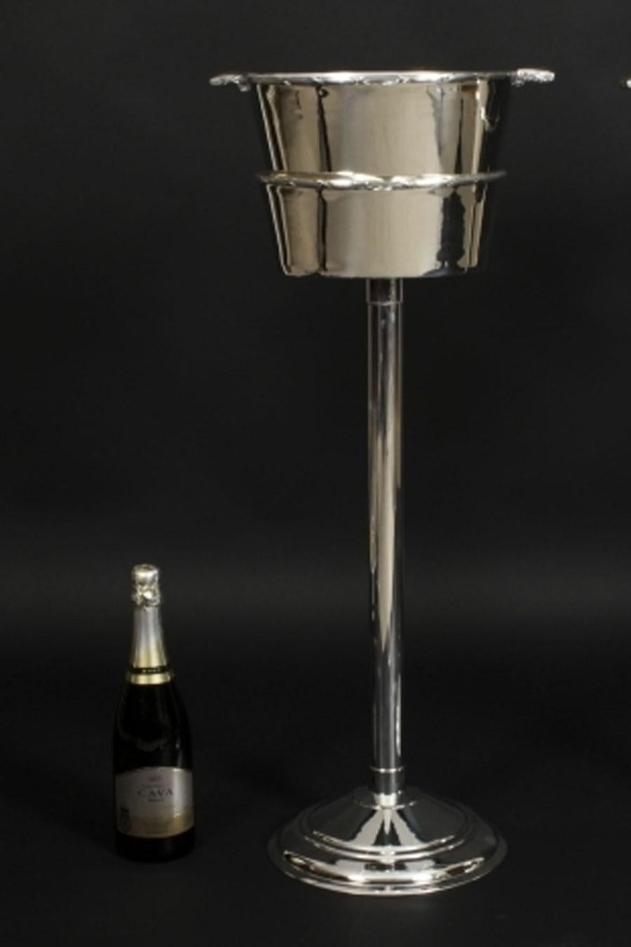 Ancien Stand Silver-plated Wine / Champagne Cooler Mappin & Webb c1900 en vente 14