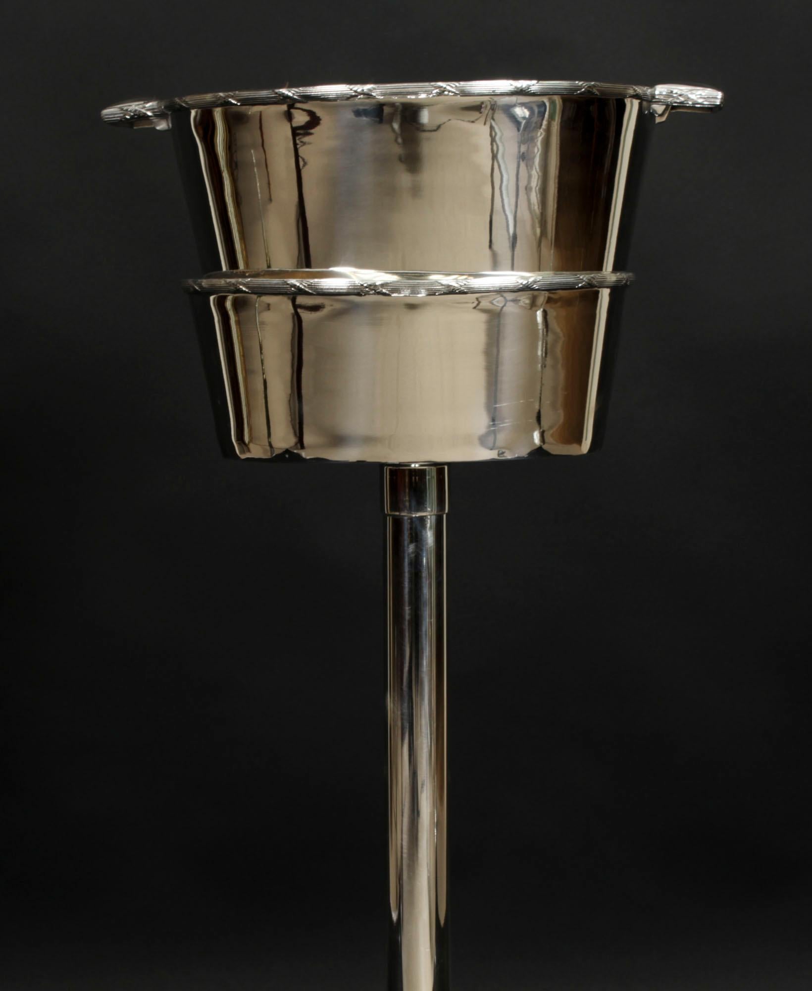 Ancien Stand Silver-plated Wine / Champagne Cooler Mappin & Webb c1900 en vente 3