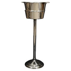 Antico stand refrigerante per vino e champagne placcato in argento Mappin & Webb c1900