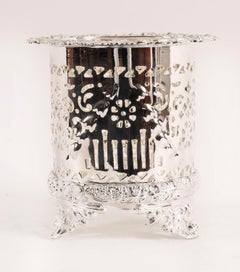 Antique Silver Plated Wine Coaster Pen Holder 20th Century