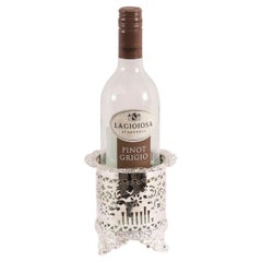 Antique Silver Plated Wine Coaster Pen Holder 20th Century