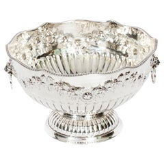 Antique Silver Plated Wine Cooler Punch Bowl / Champagne Cooler, 19th C