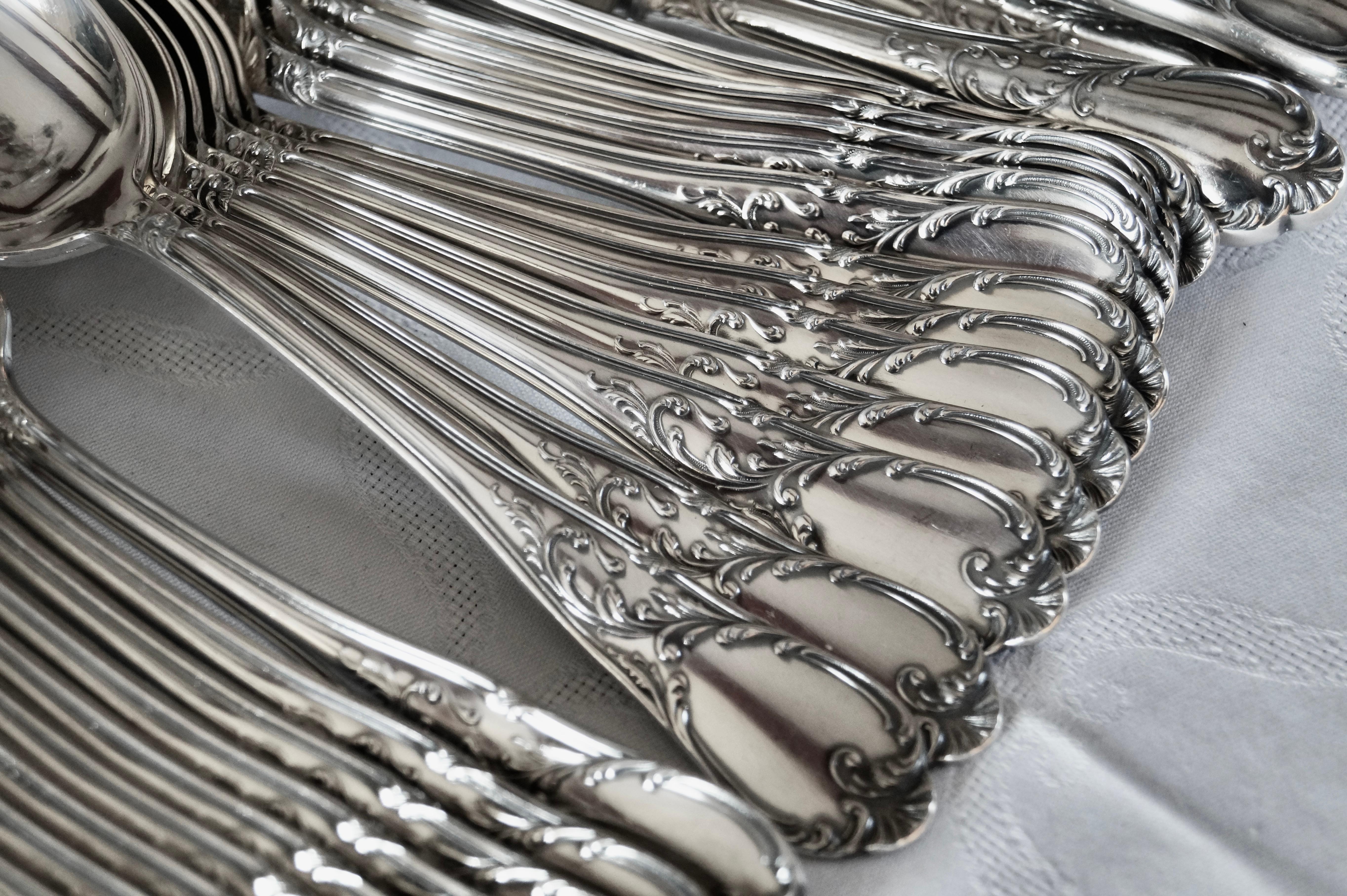 Belgian Antique Silver Plated WISKEMANN Cutlery Flatware set 