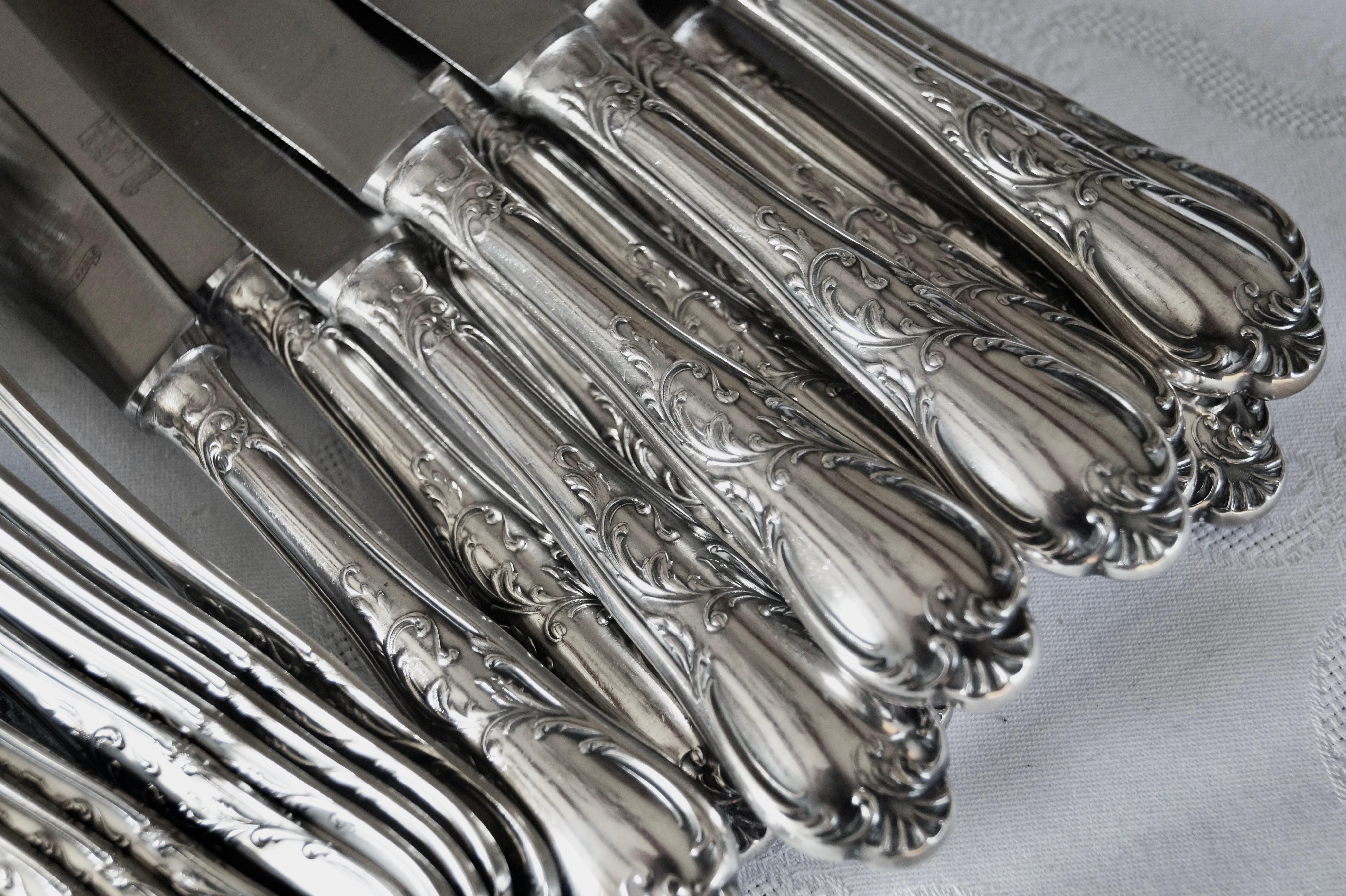 Romantic Antique Silver Plated WISKEMANN Cutlery Flatware set 