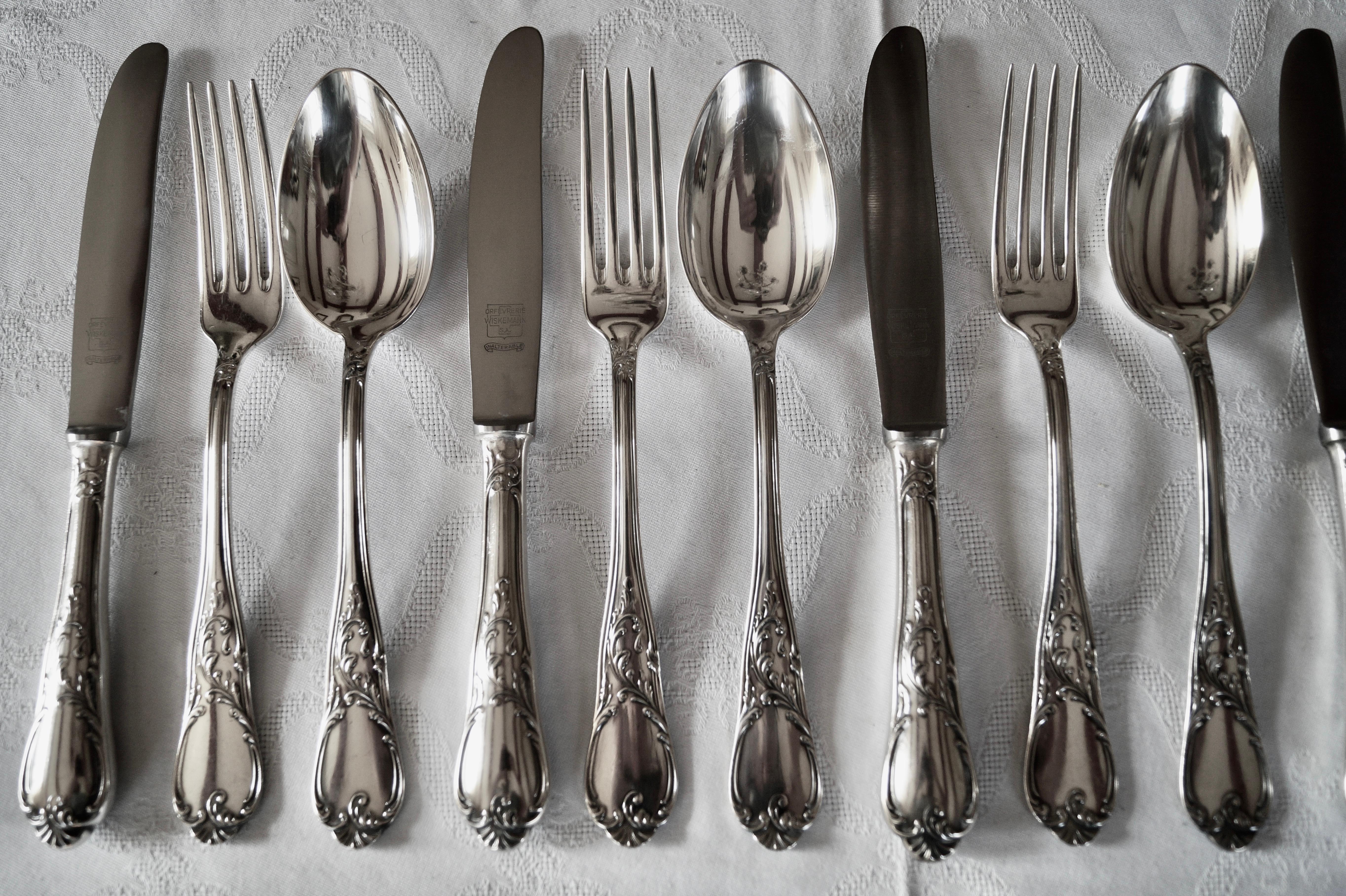 Antique Silver Plated WISKEMANN Cutlery Flatware set 
