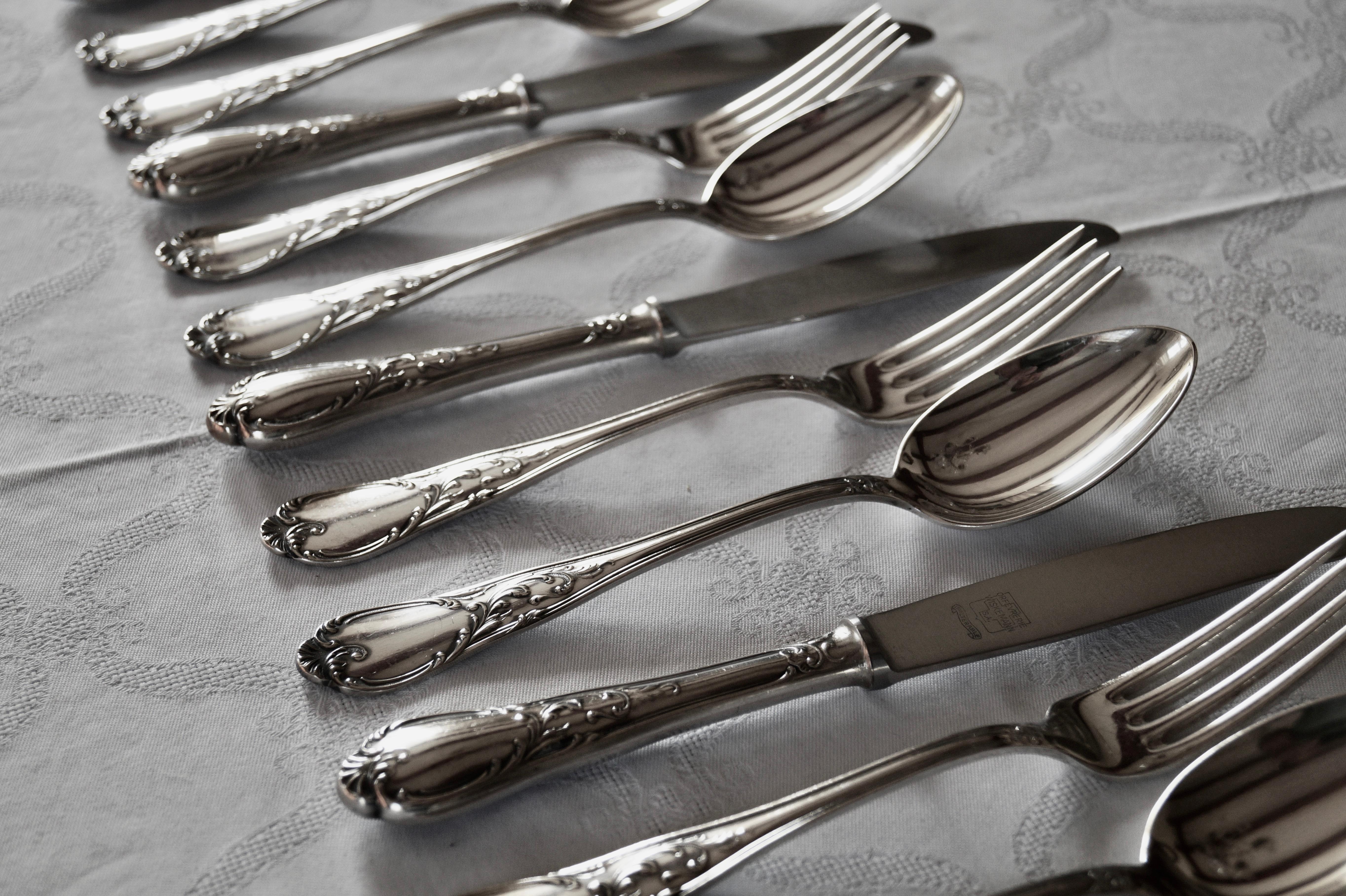 Early 20th Century Antique Silver Plated WISKEMANN Cutlery Flatware set 
