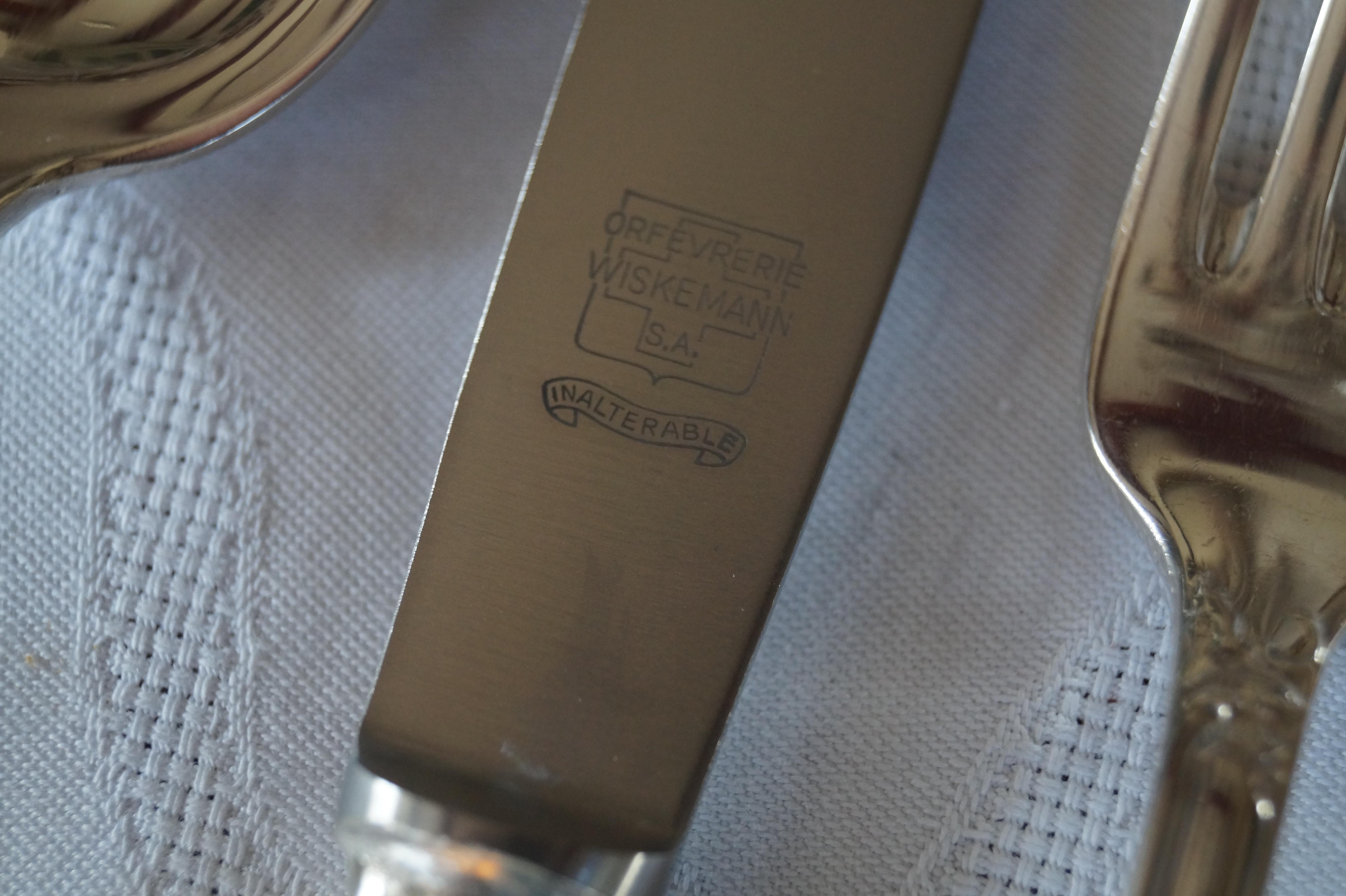 Silvered Antique Silver Plated WISKEMANN Cutlery Flatware set 