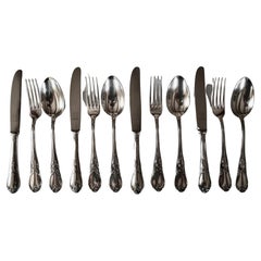 Antique Silver Plated WISKEMANN Cutlery Flatware set "LOUIS XVI" 36 pieces