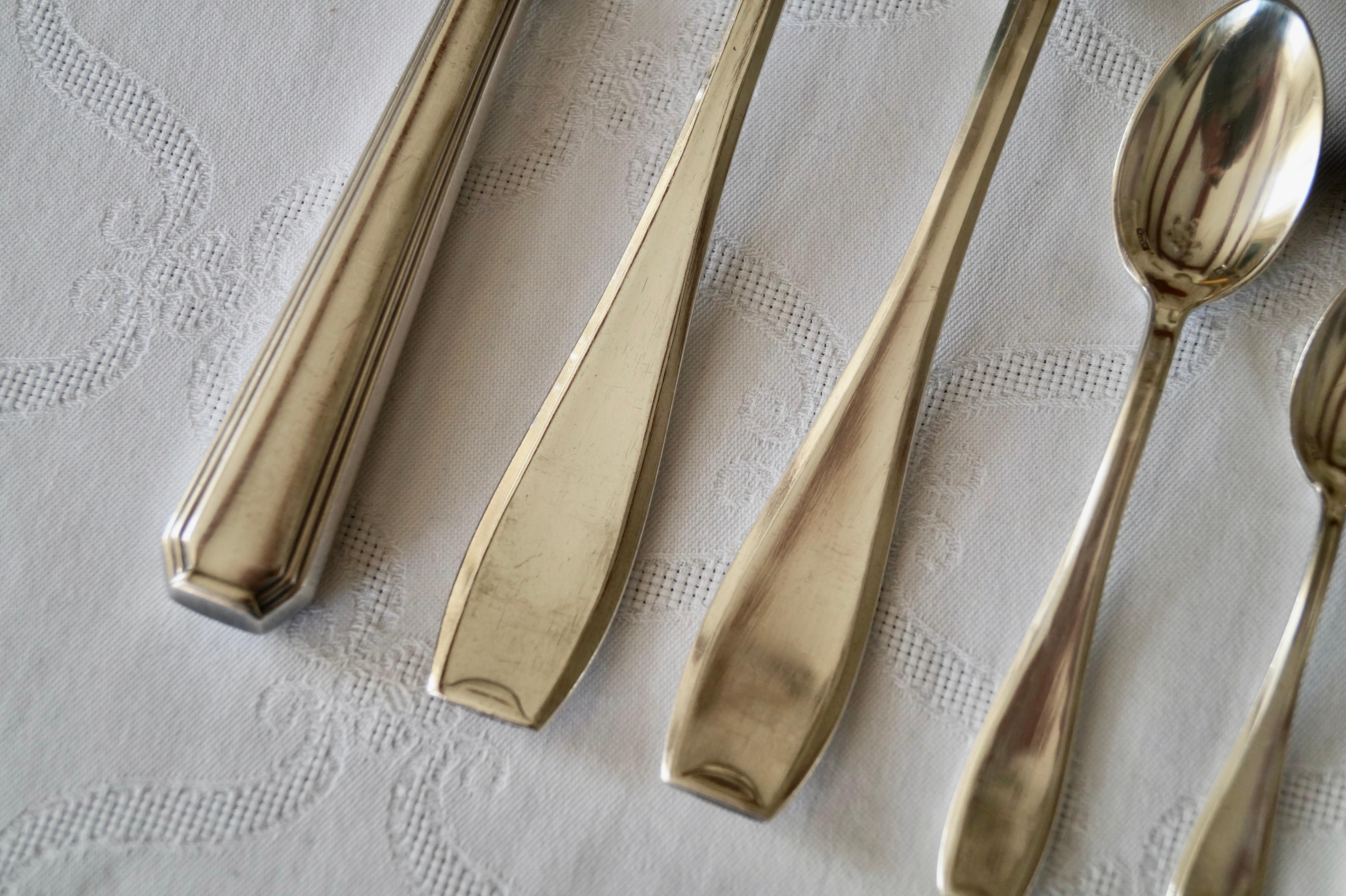 Art Deco Antique Silver Plated WISKEMANN Cutlery flatware set 