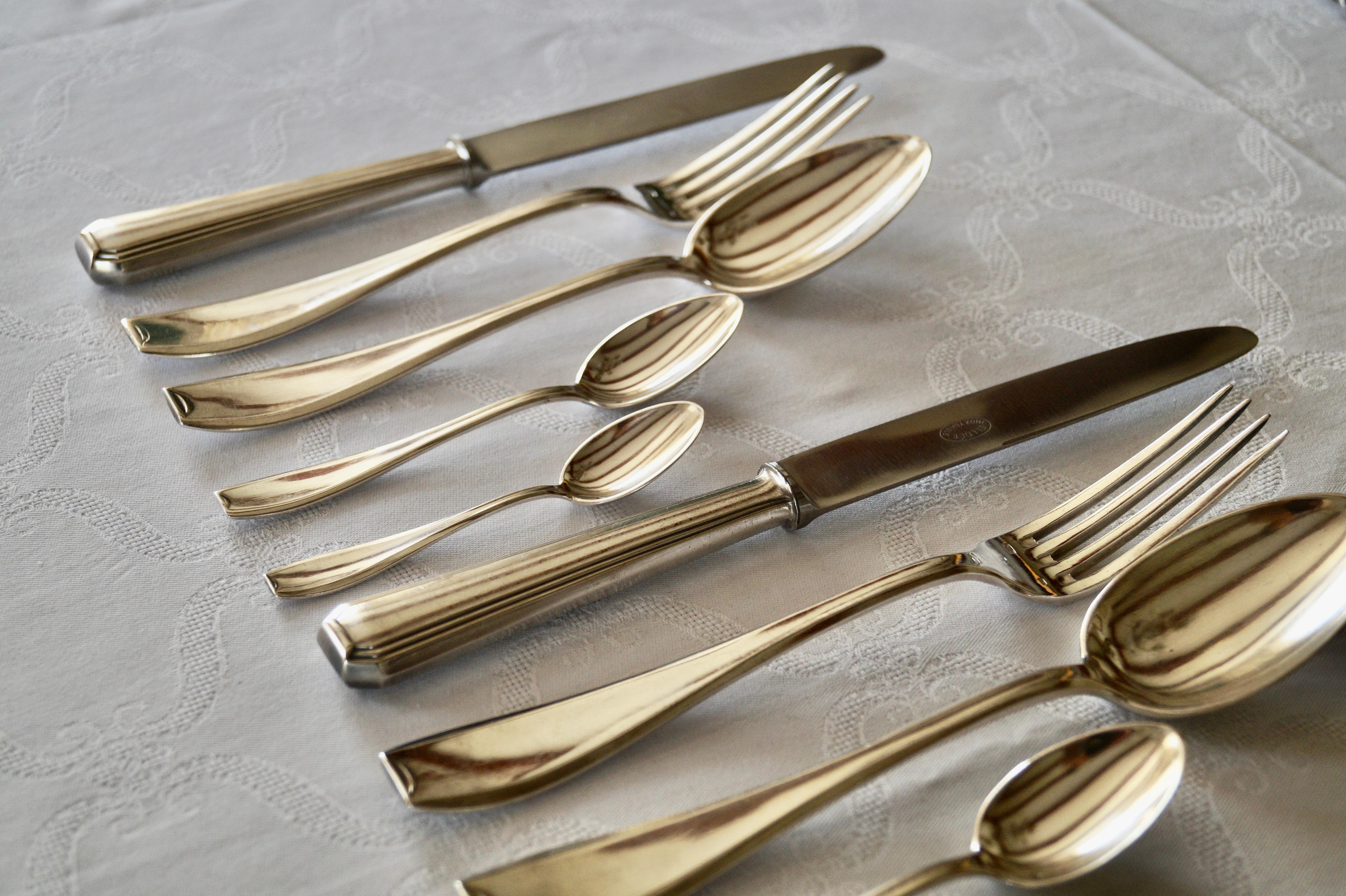 Belgian Antique Silver Plated WISKEMANN Cutlery flatware set 