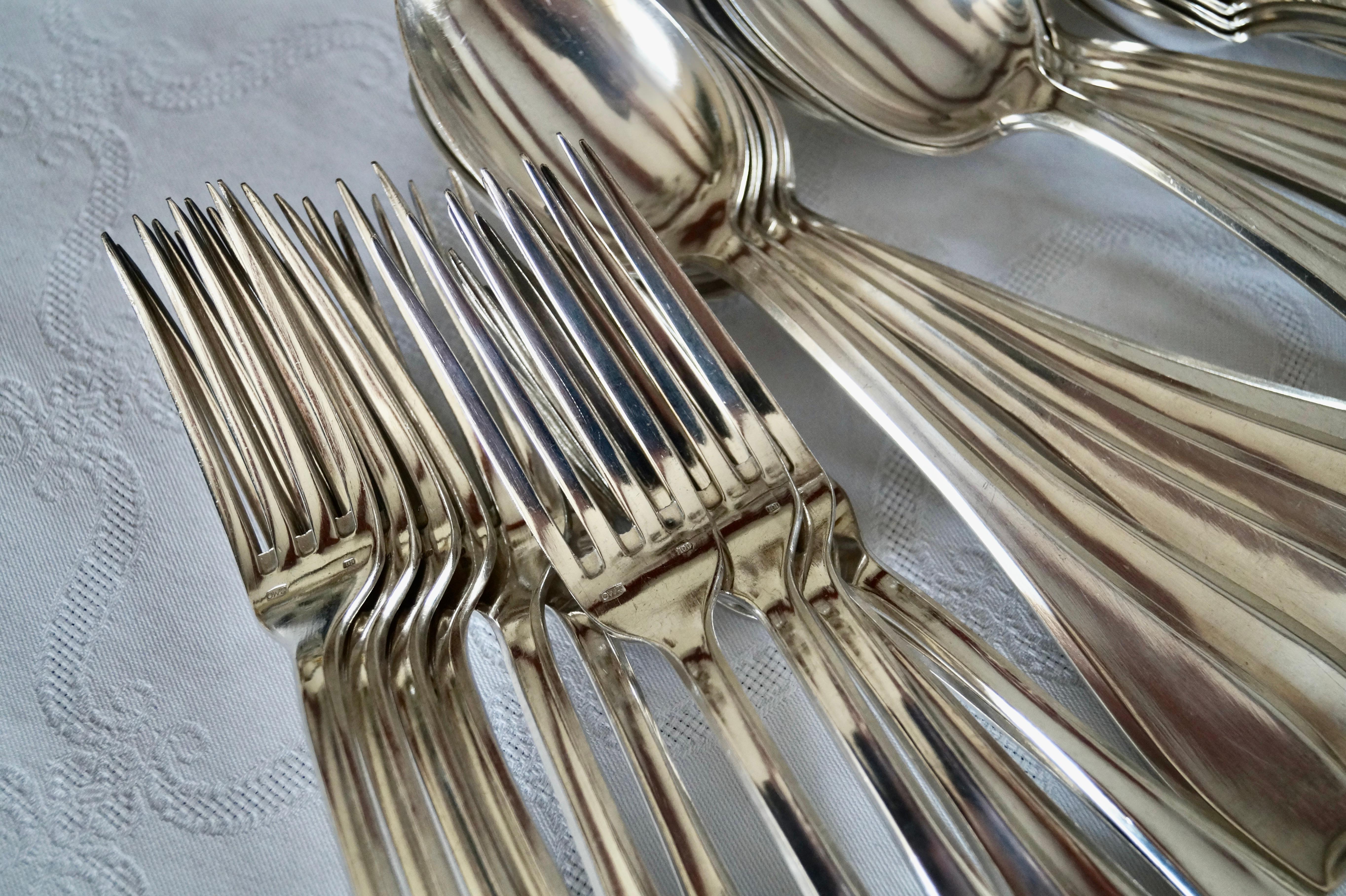 Early 20th Century Antique Silver Plated WISKEMANN Cutlery flatware set 