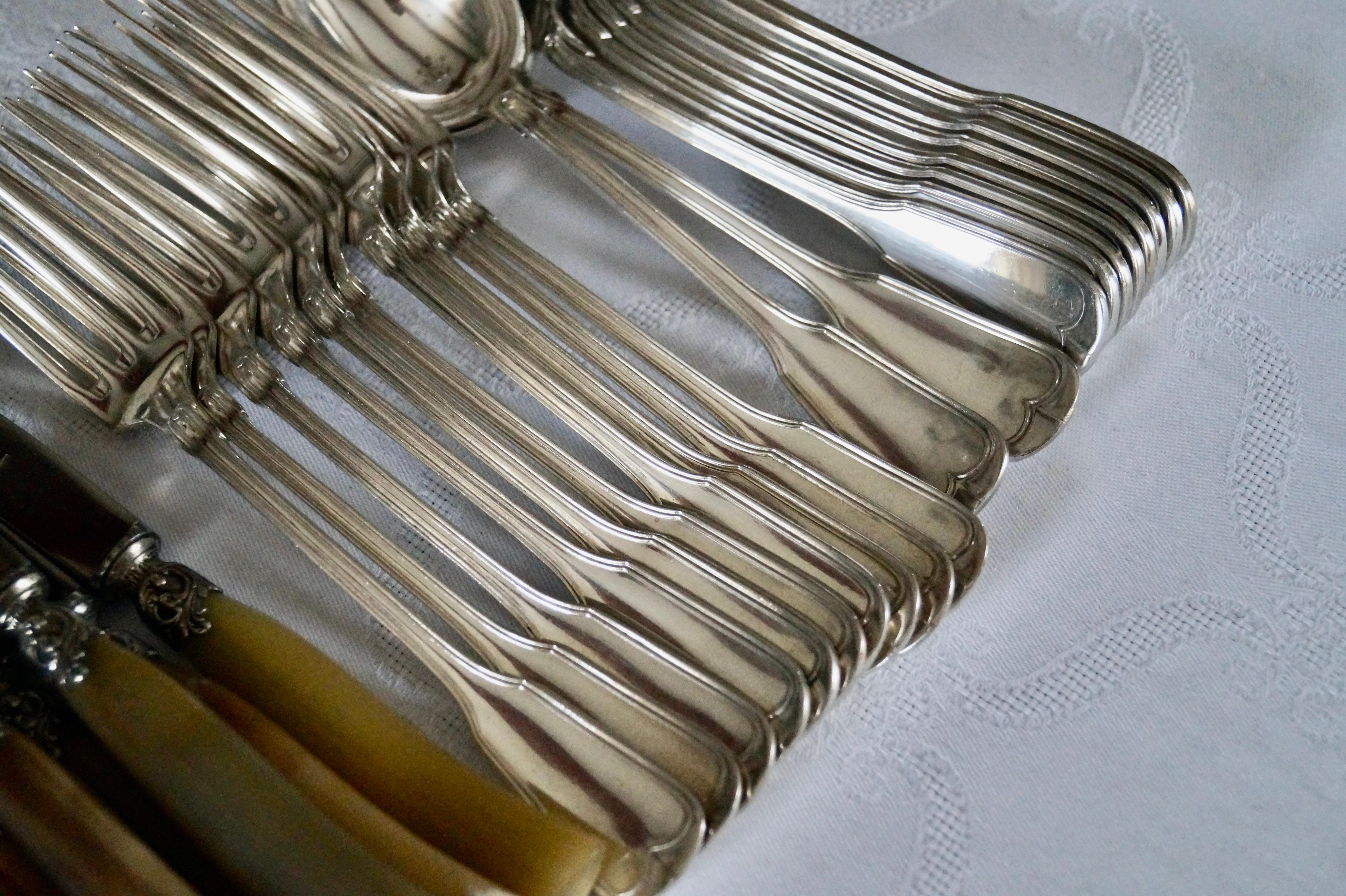 Antique Silver Plated WISKEMANN Small Fruit or Dessert Cutlery 