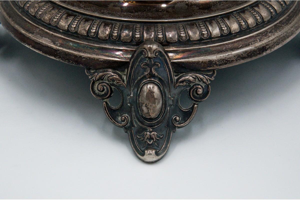 Late 19th Century Antique Silver Platter, Silver Probe 800 For Sale