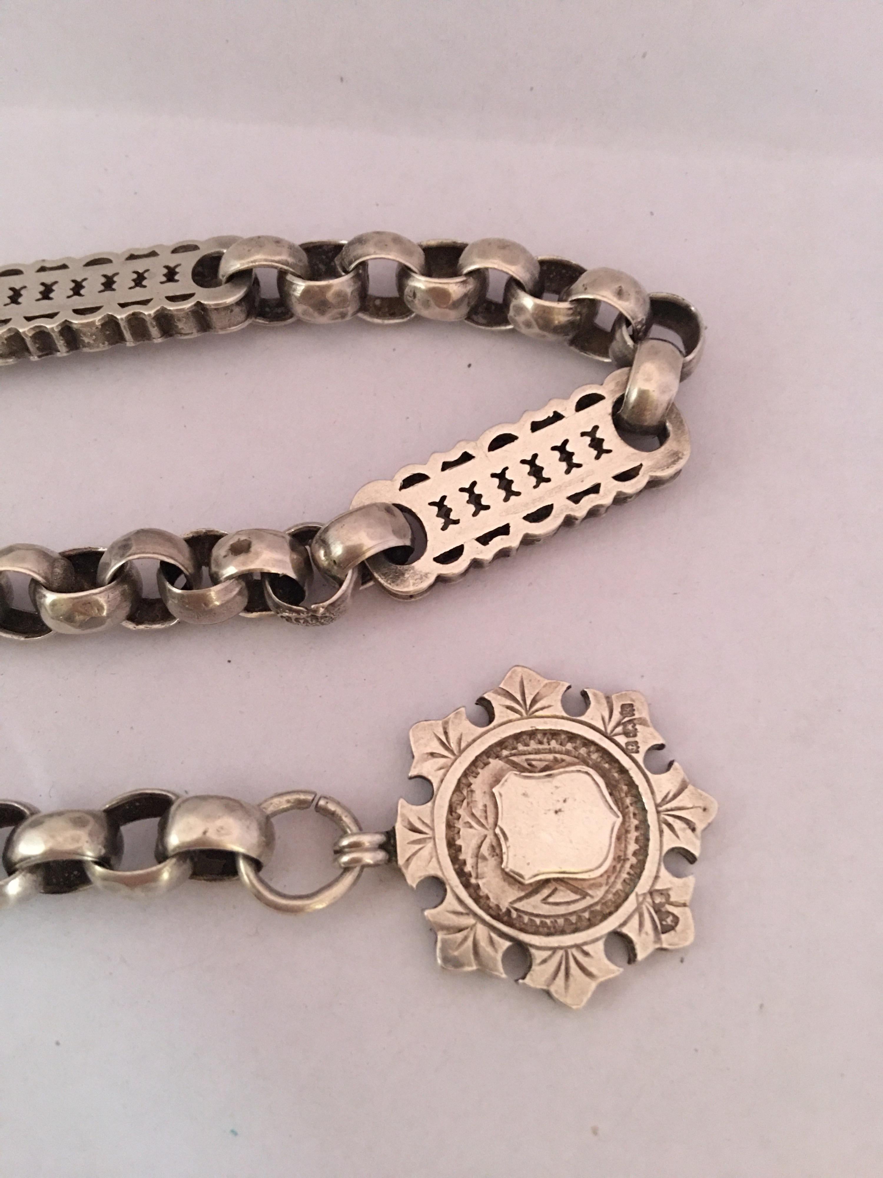 Antique Silver Pocket Watch Chain 5