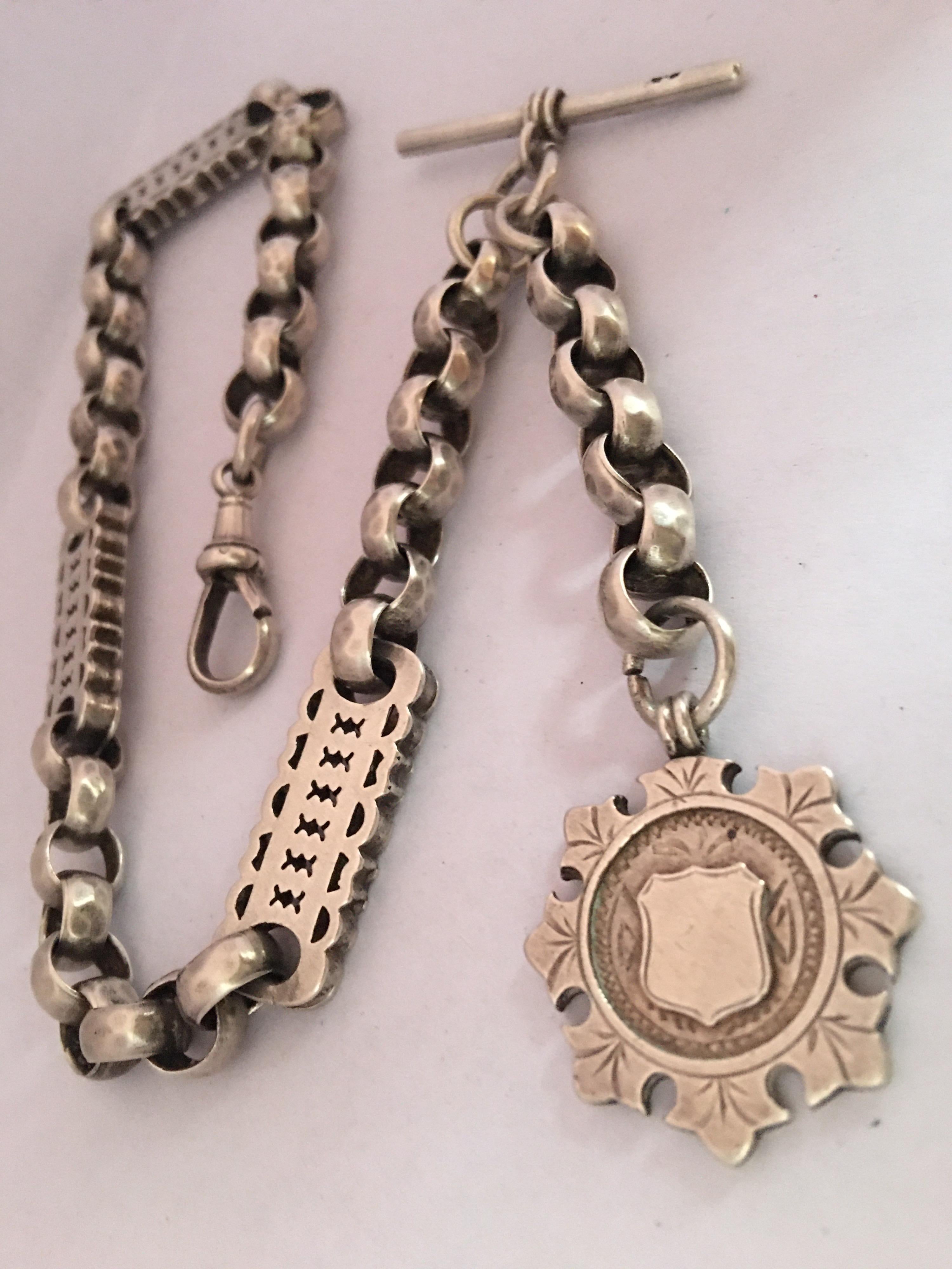 Antique Silver Pocket Watch Chain 3