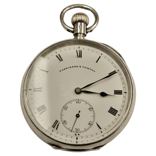 Antique Silver Pocket Watch Dated 1913 London Parkinson & Frodsham
