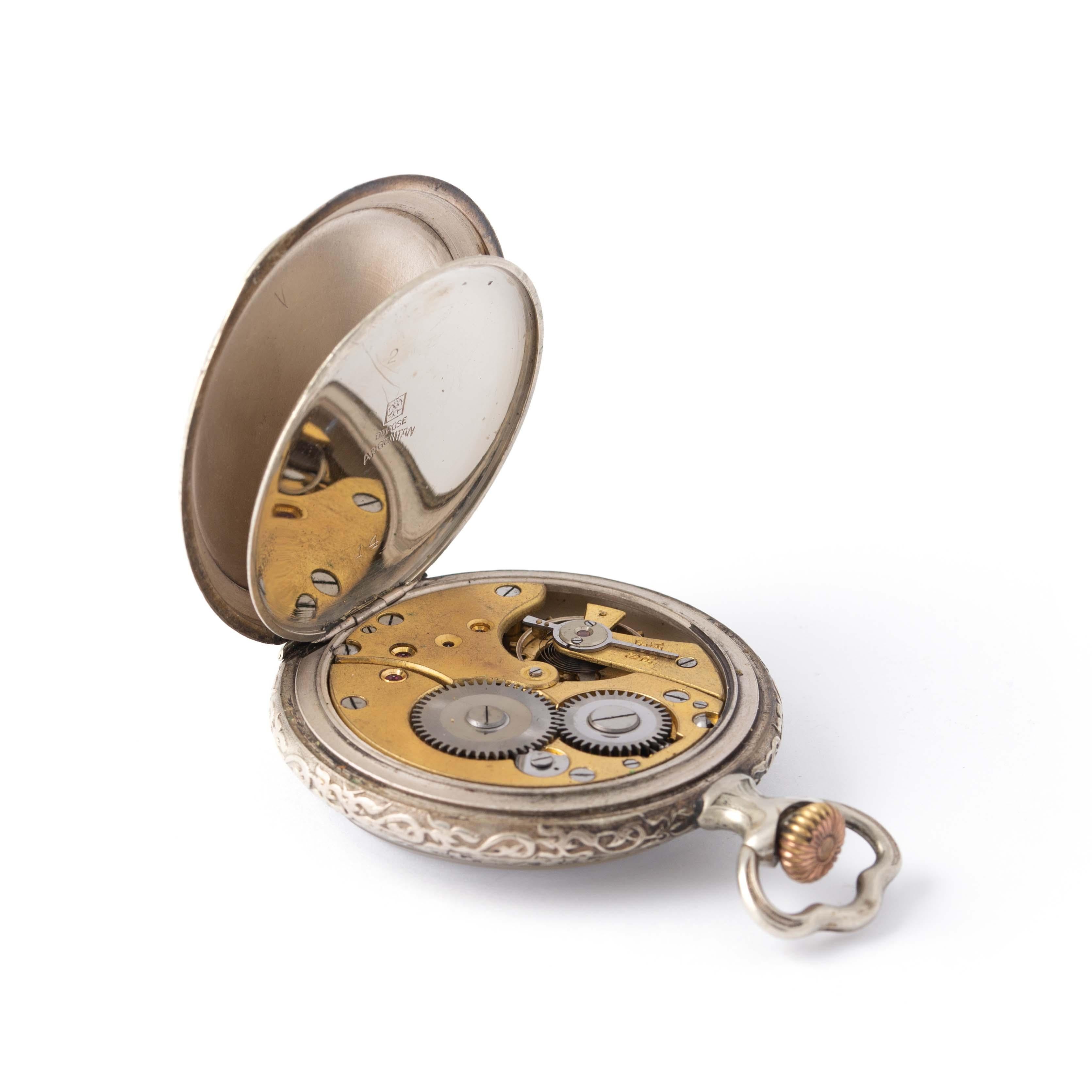 Anglo-Indian Antique Silver Pocket Watch For Sale