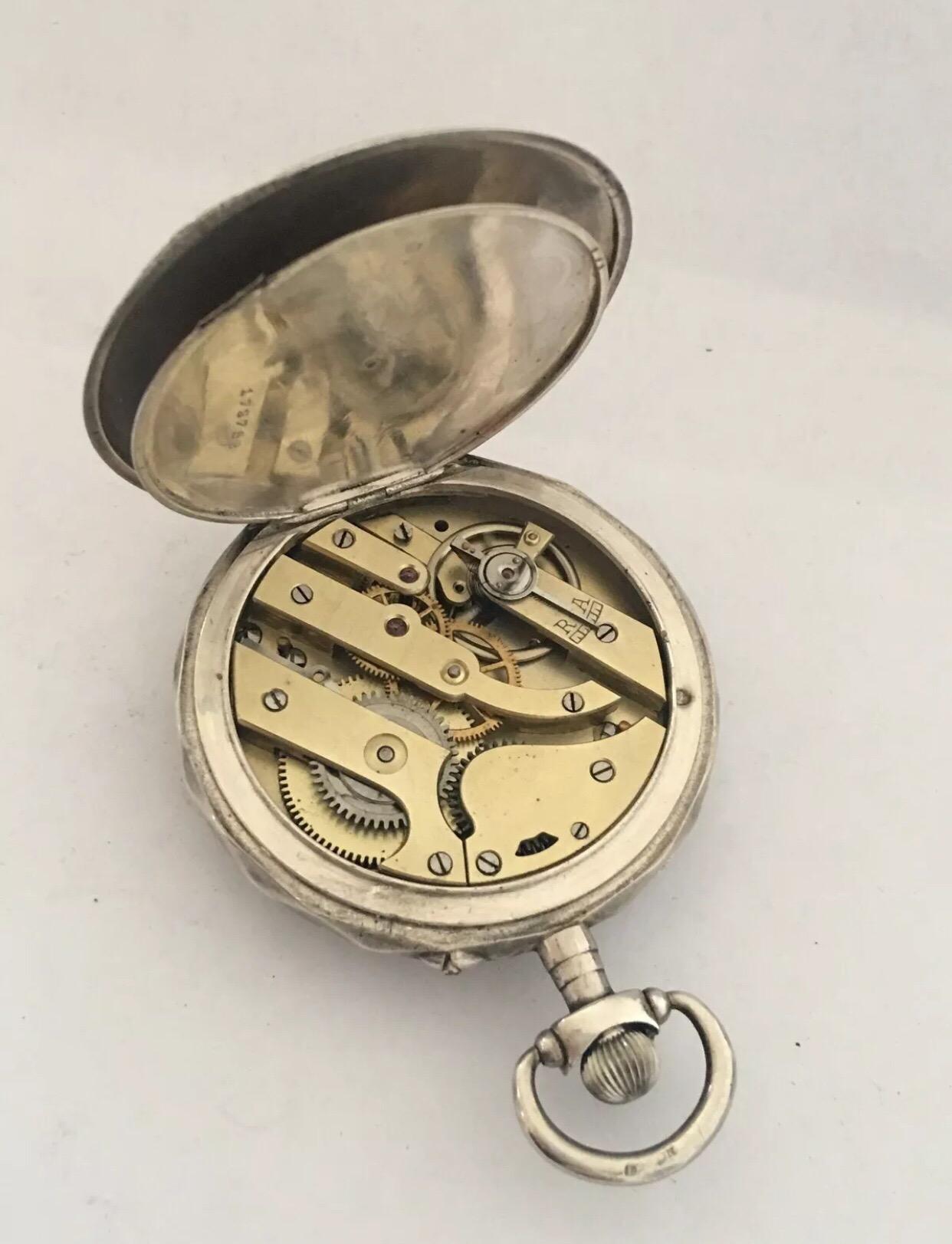 Antique Silver Pocket Watch For Sale 1