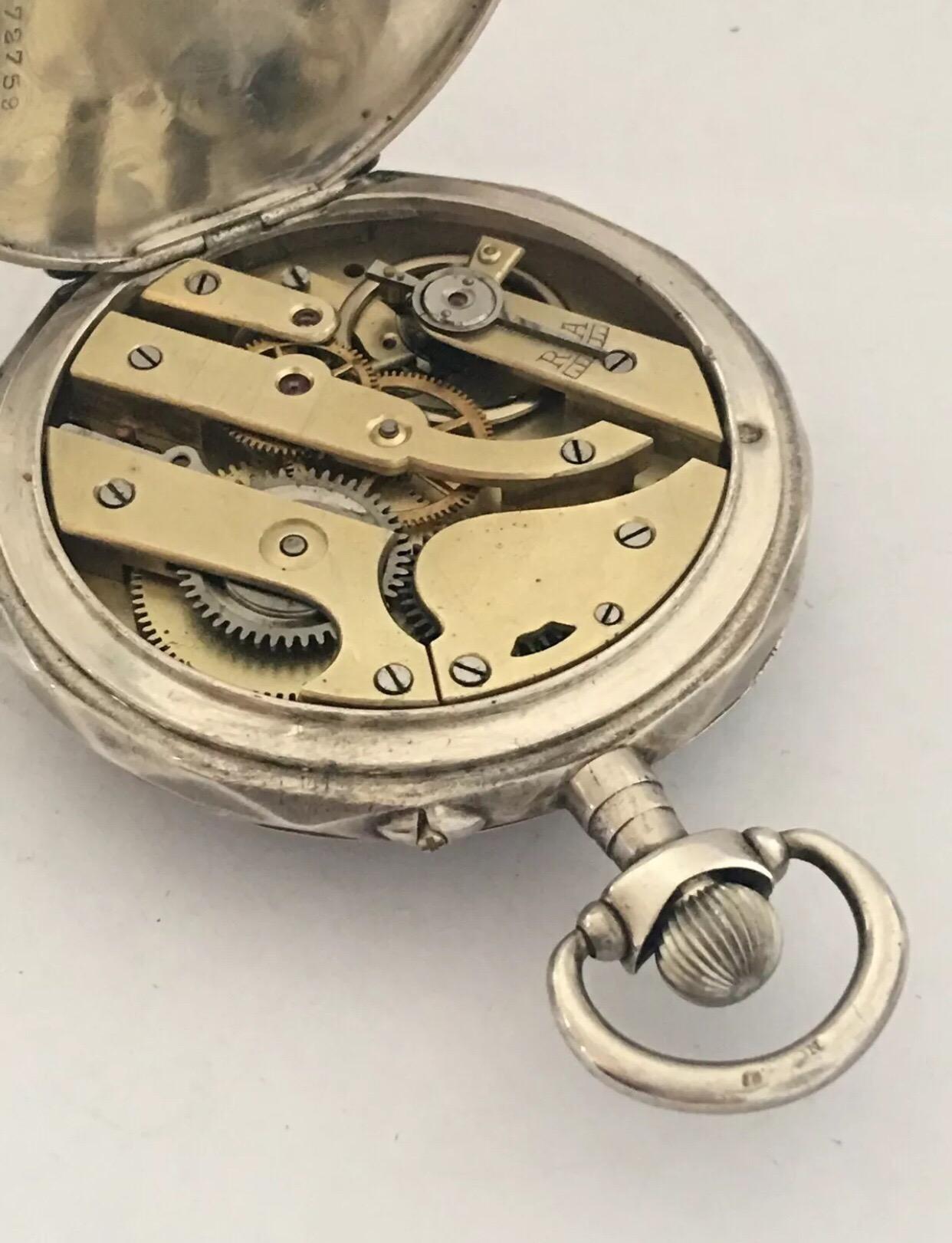 Antique Silver Pocket Watch For Sale 2
