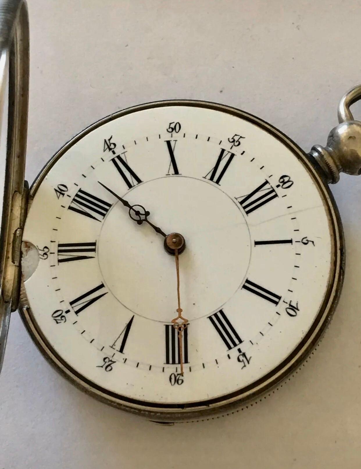 Antique Silver Pocket Watch For Sale 2