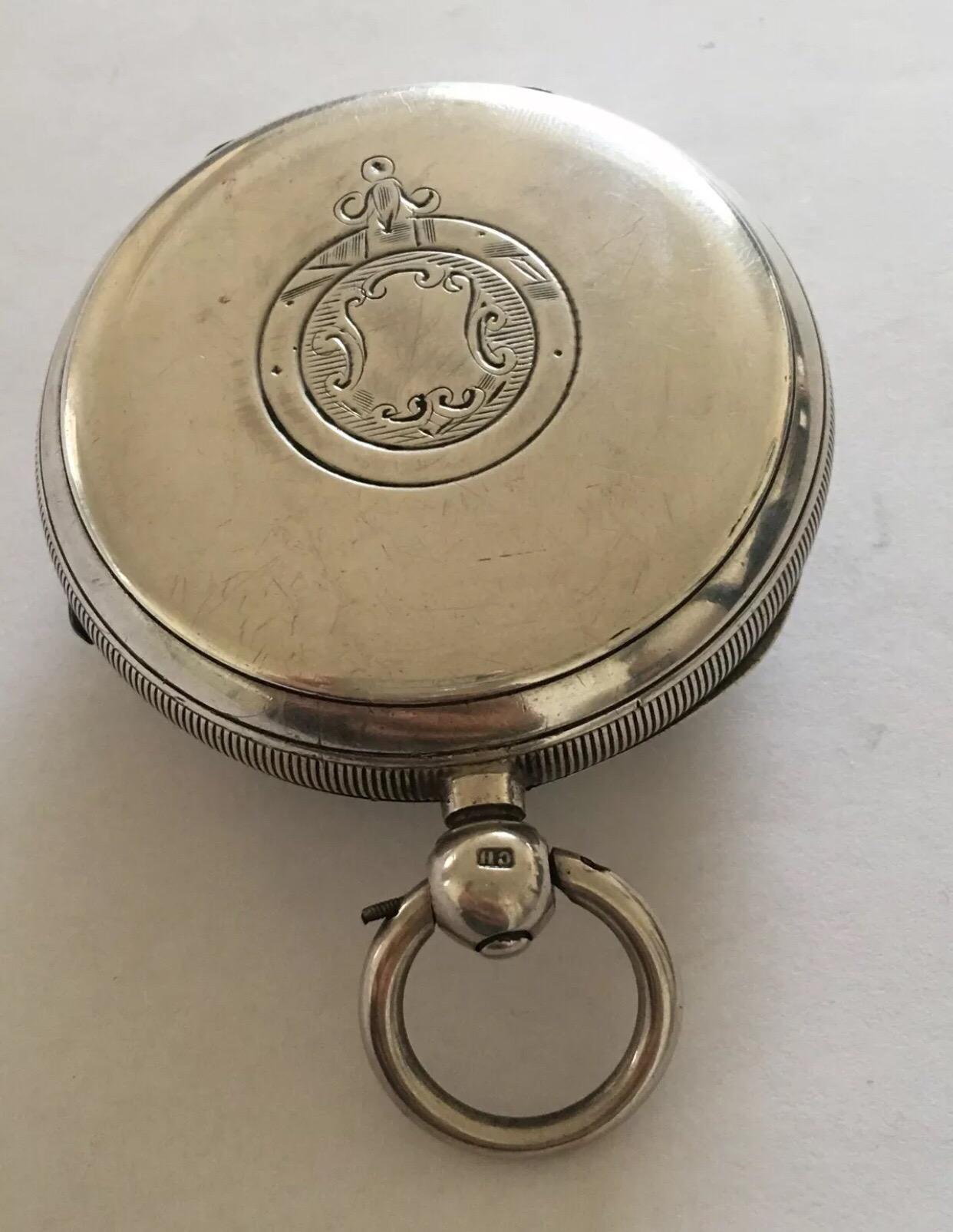 Antique Silver Pocket Watch Signed A. Leven, Manchester 40008 For Sale 4