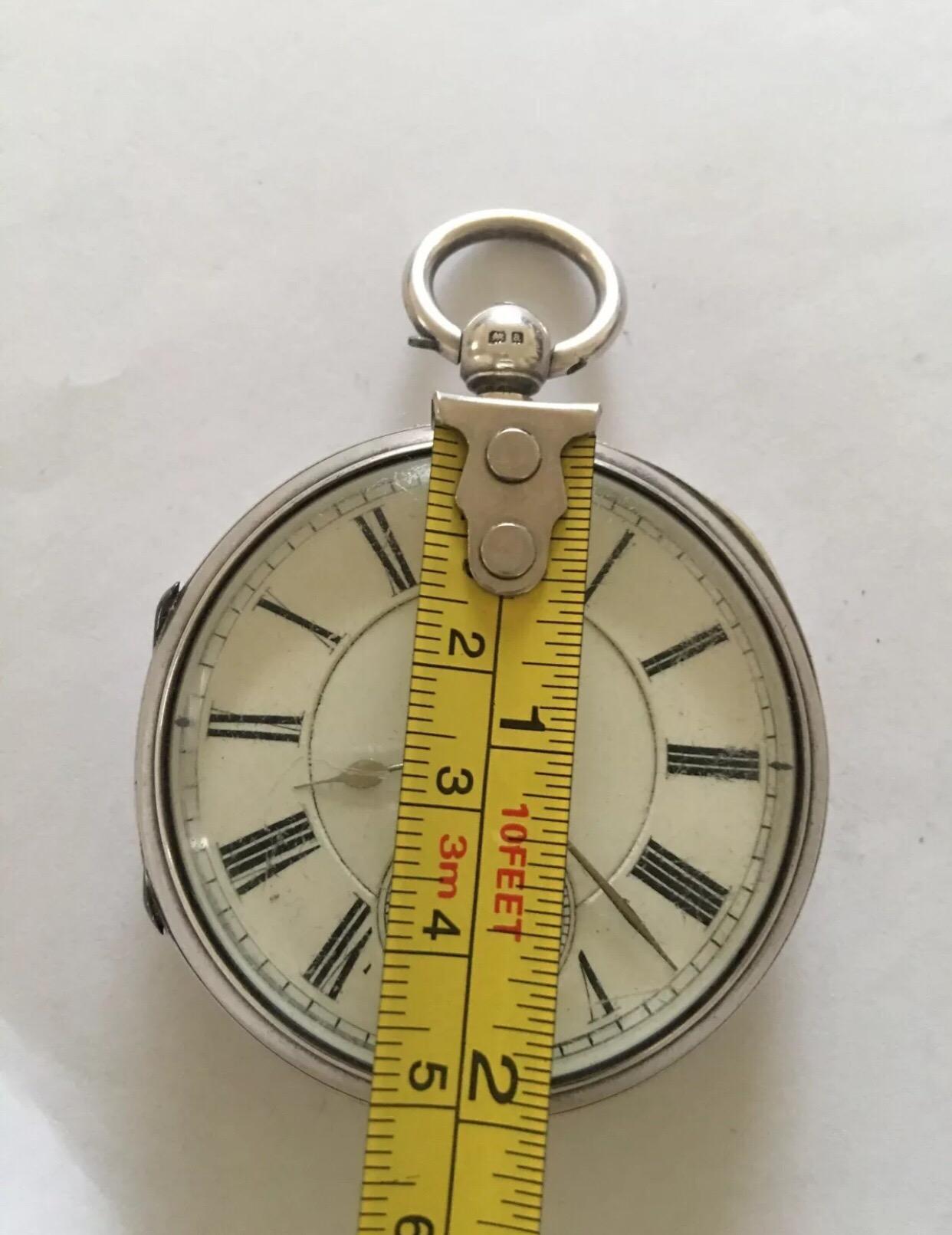 Antique Silver Pocket Watch Signed A. Leven, Manchester 40008 For Sale 1