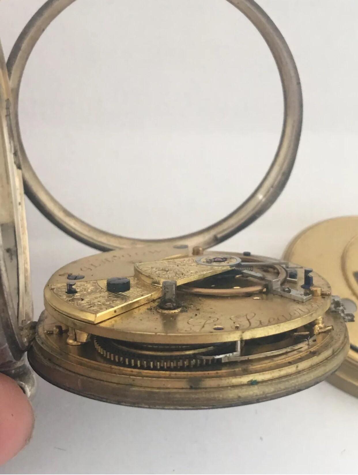 Antique Silver Pocket Watch Signed L Lieger Glasgow For Sale 6