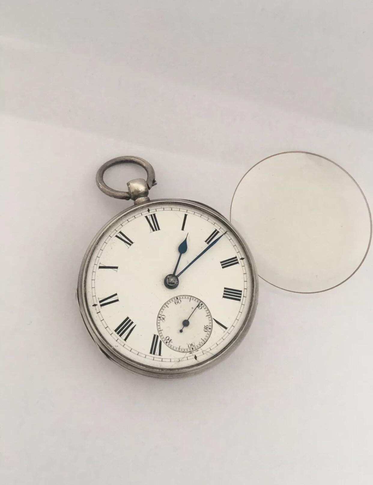 Women's or Men's Antique Silver Pocket Watch Signed L Lieger Glasgow For Sale