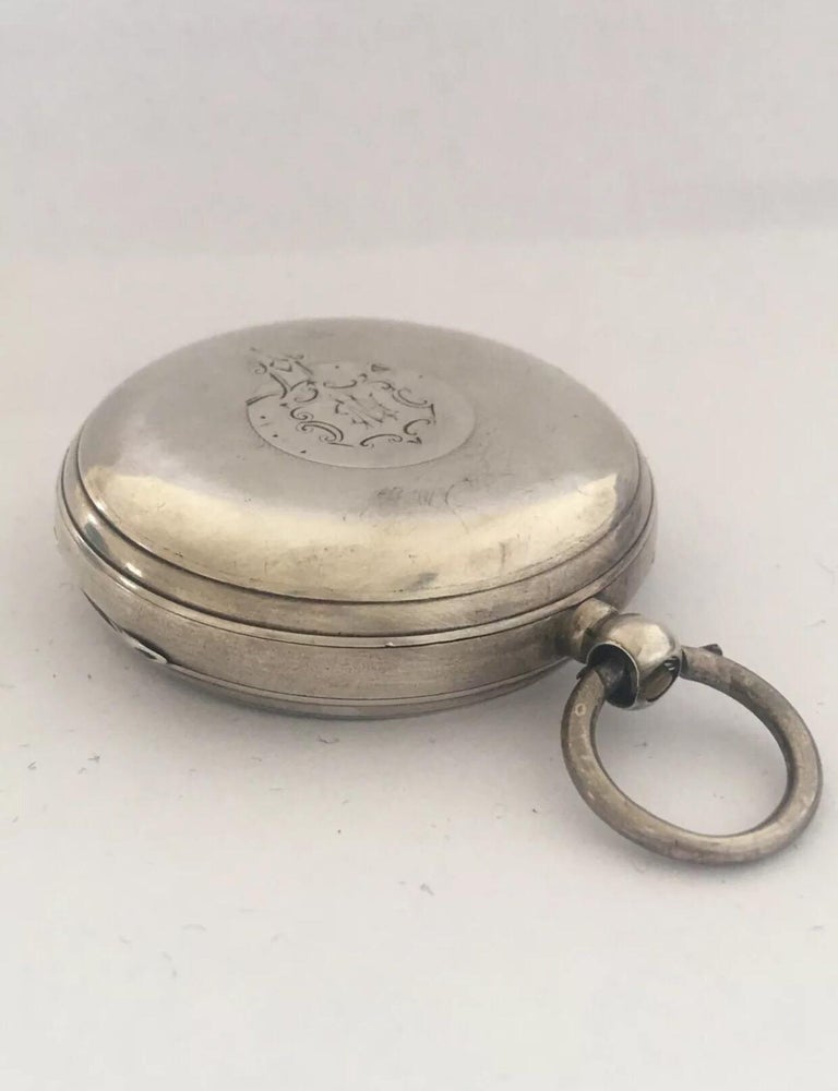 Antique Silver Pocket Watch Signed L Lieger Glasgow For Sale at 1stDibs
