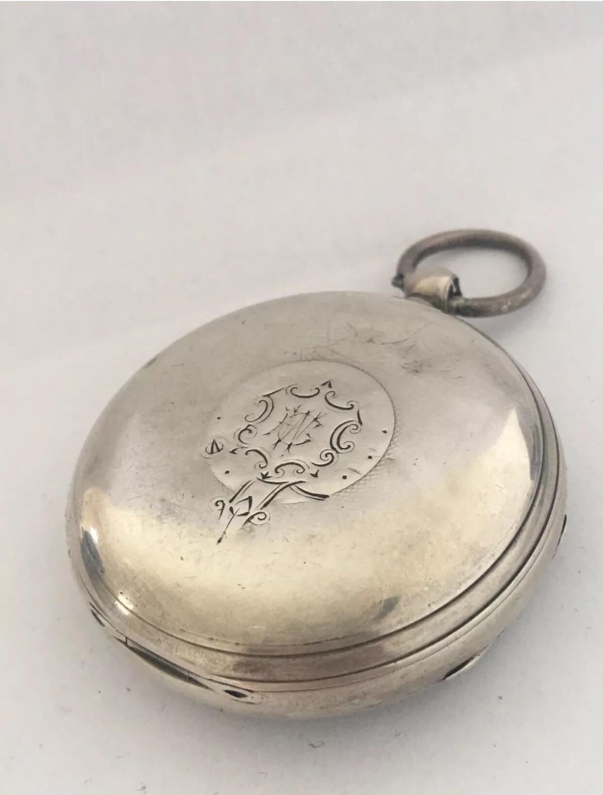 Antique Silver Pocket Watch Signed L Lieger Glasgow For Sale 2