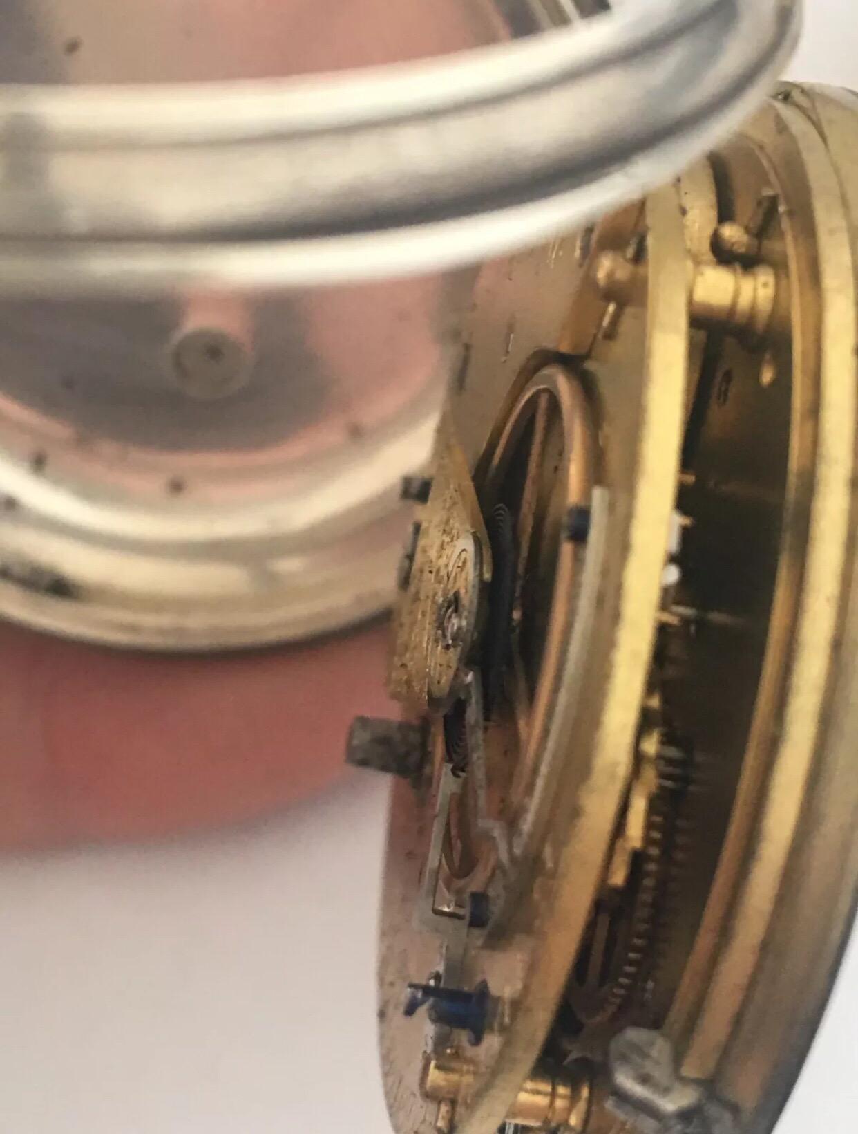 Antique Silver Pocket Watch Signed L Lieger Glasgow For Sale 4