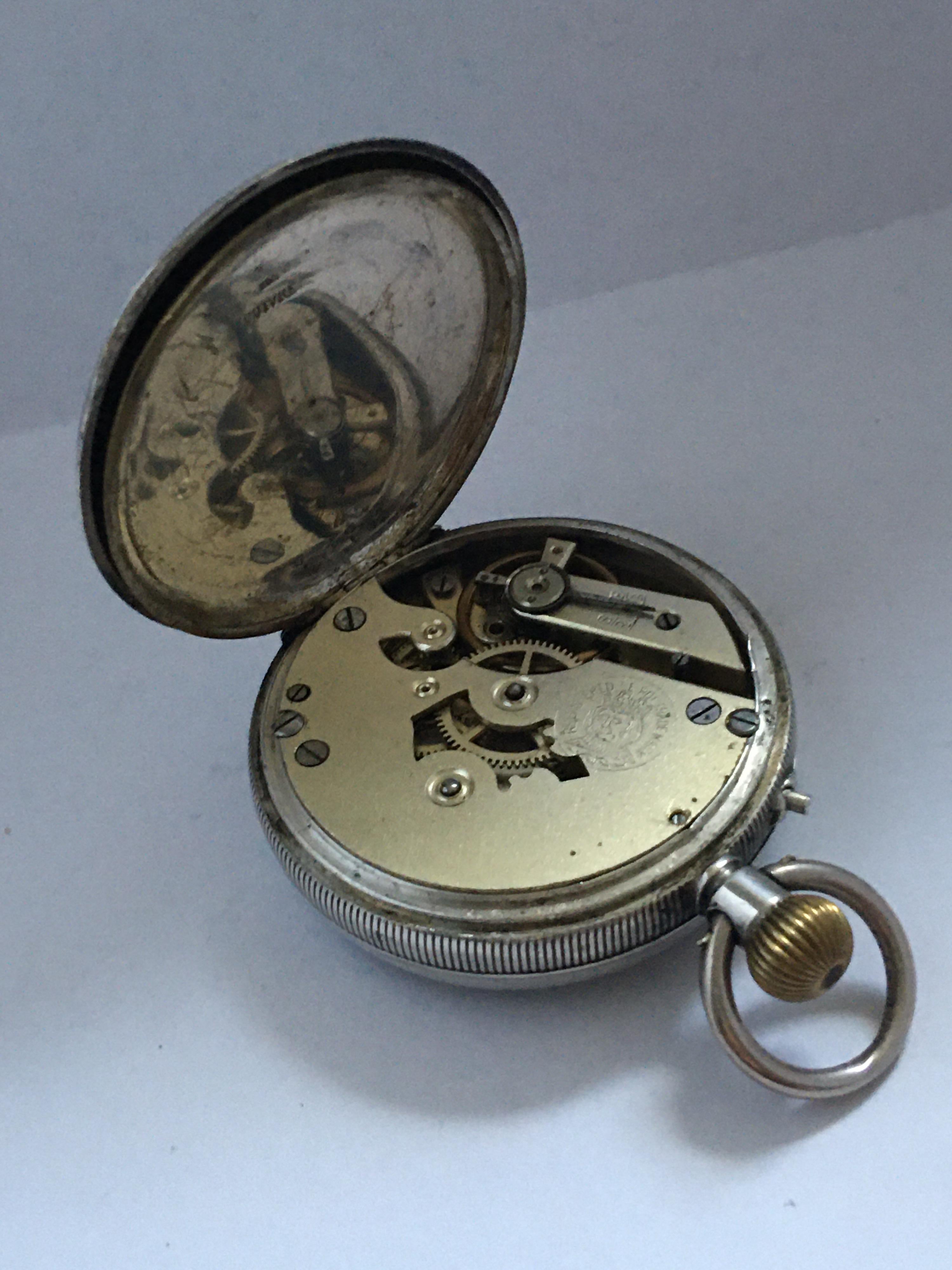 Antique Silver Pocket Watch Signed Le Roi For Sale 1