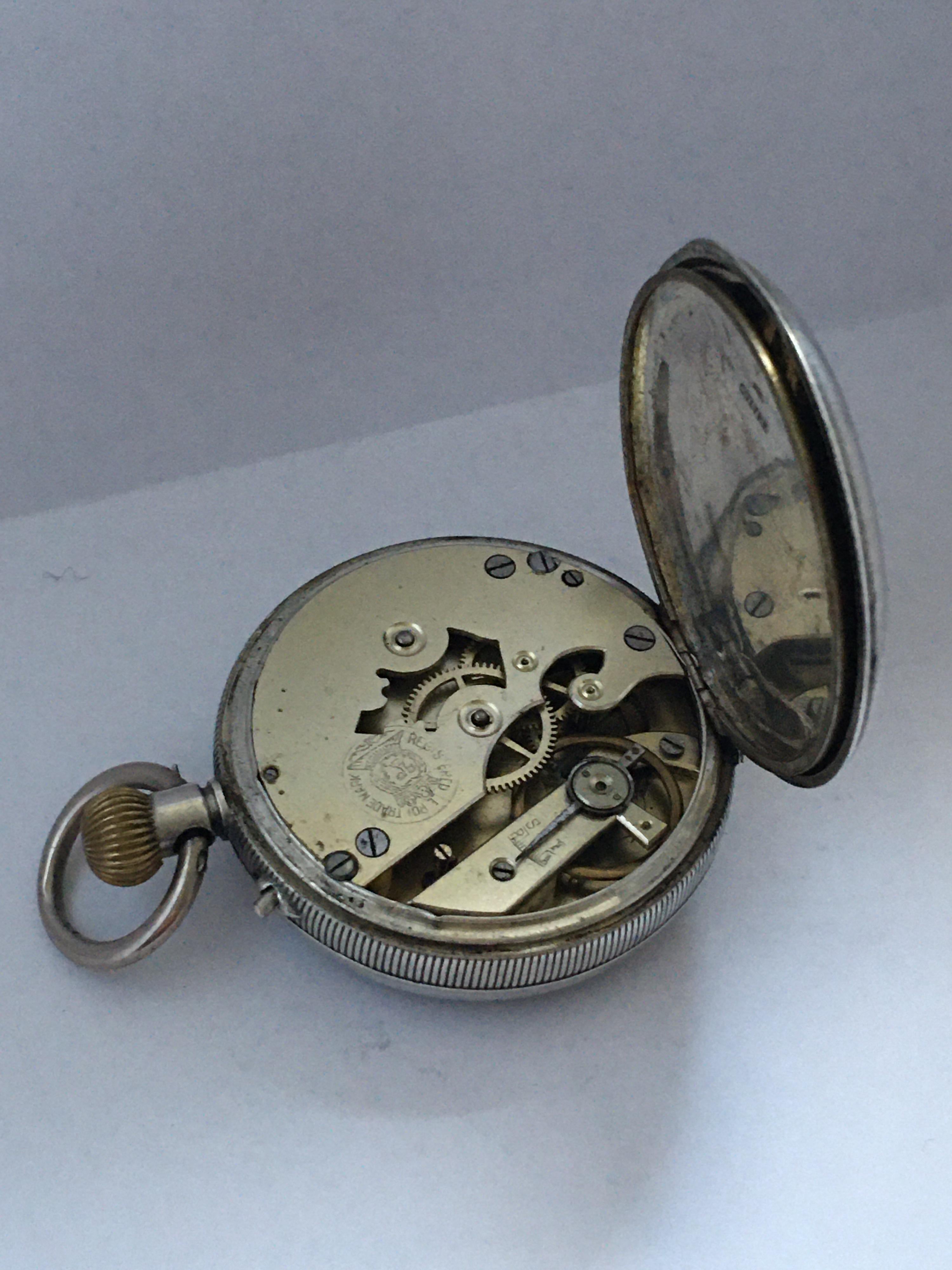 Antique Silver Pocket Watch Signed Le Roi For Sale 2