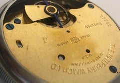 Antique Silver Pocket Watch Signed The Waterbury Watch Co. for Repair