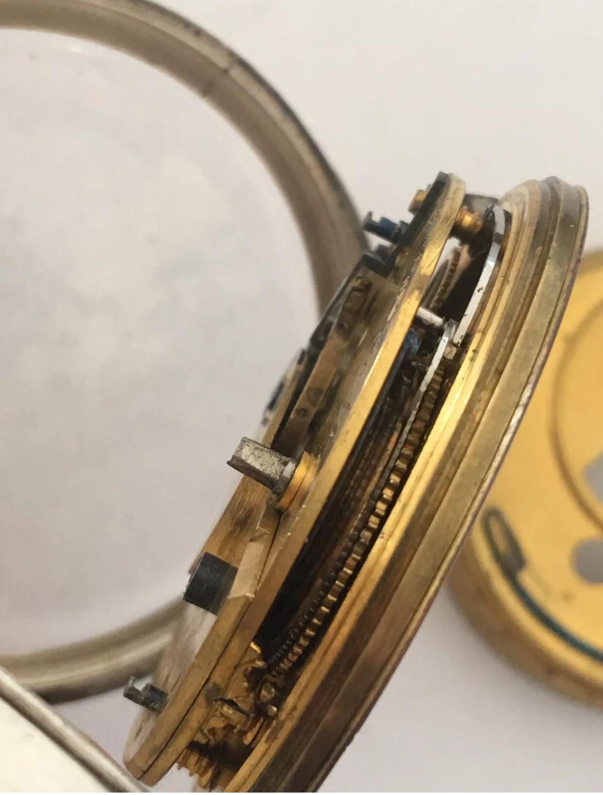 Antique Silver Pocket Watch Signed William Farguhar, London For Sale 1