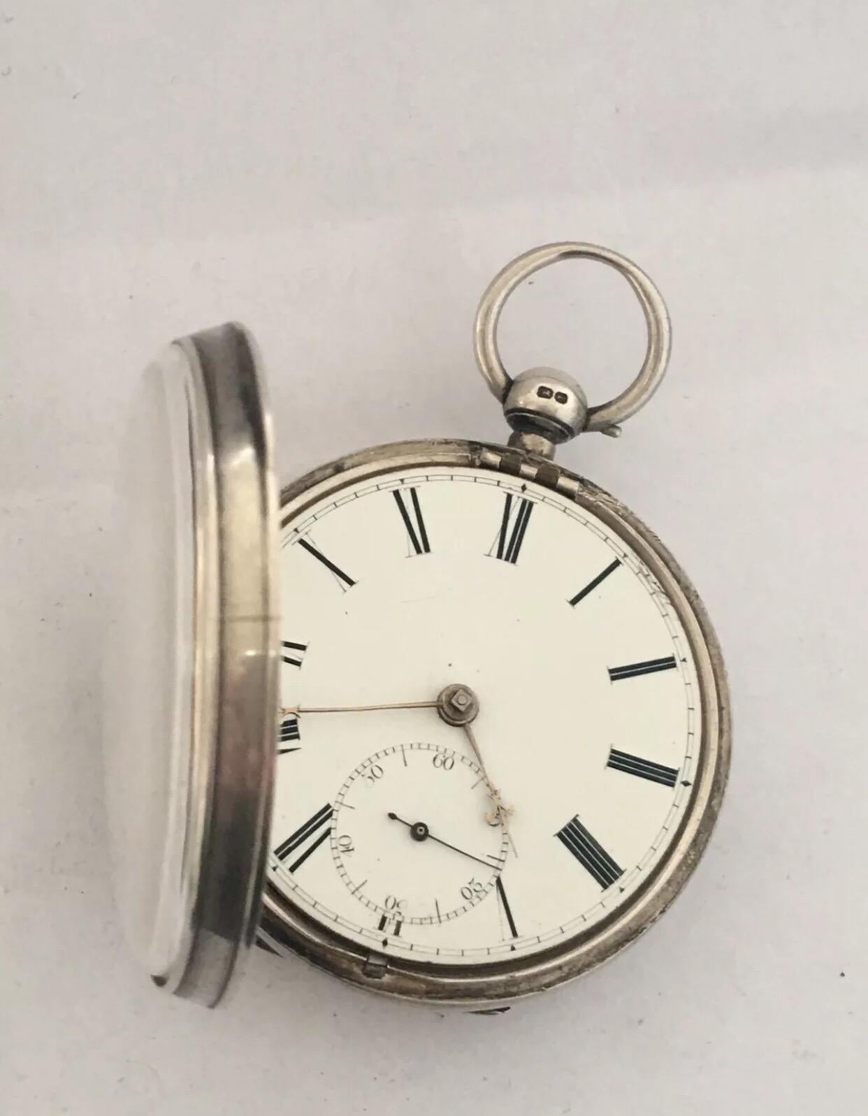 Antique Silver Pocket Watch Signed William Farguhar, London In Fair Condition For Sale In Carlisle, GB