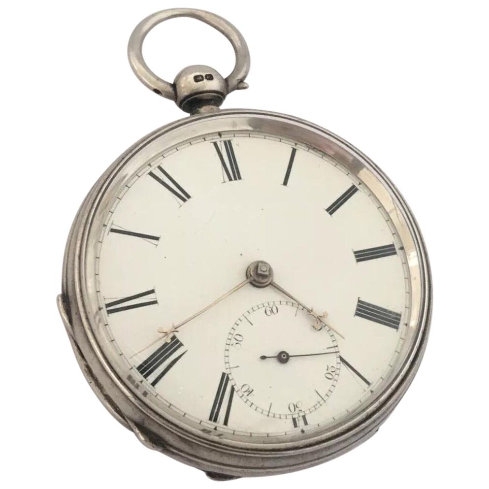 Antique Silver Pocket Watch Signed William Farguhar, London For Sale