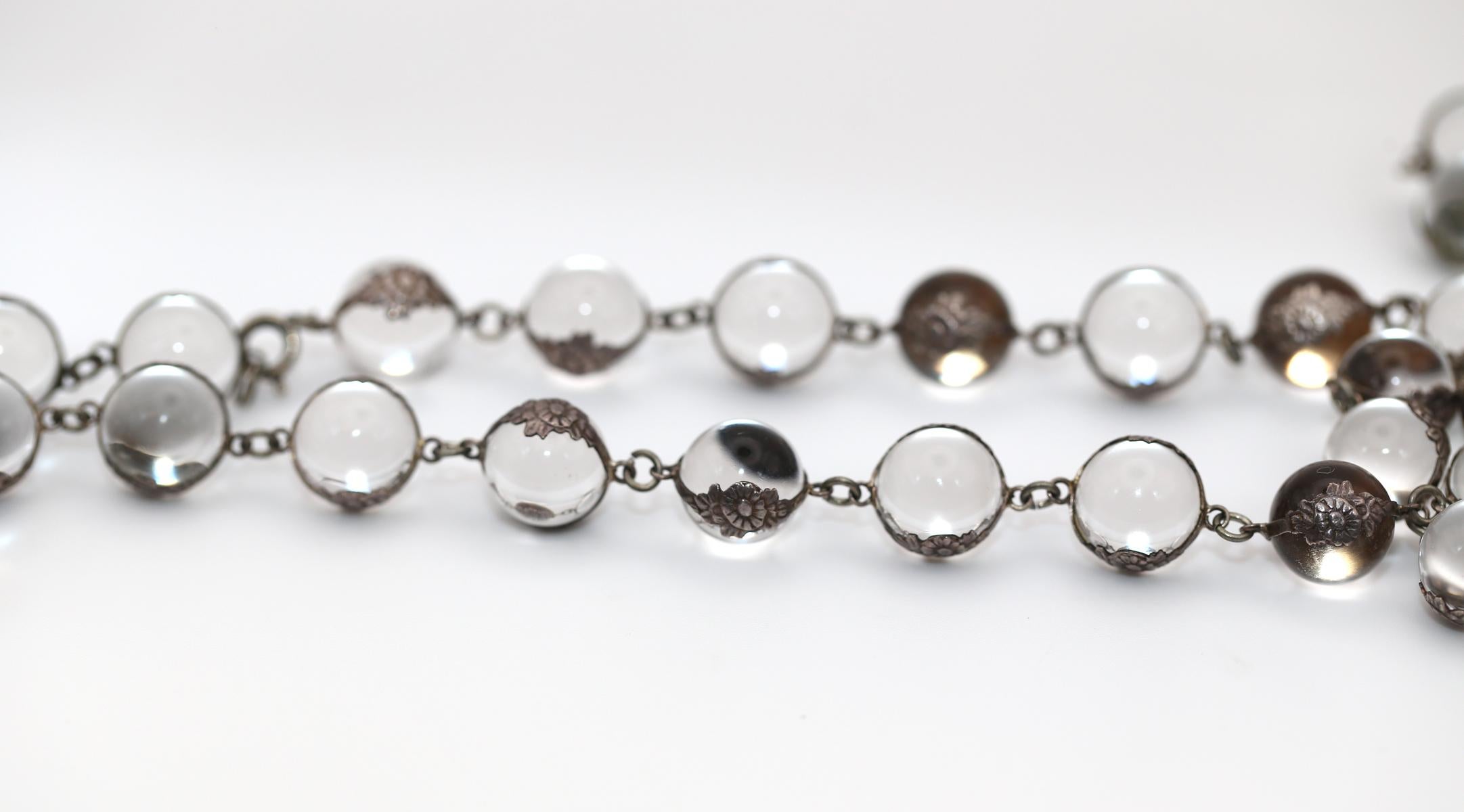 Collar de plata antiguo Pools of Light extra largo, 1900 en Bueno estado para la venta en Herzelia, Tel Aviv